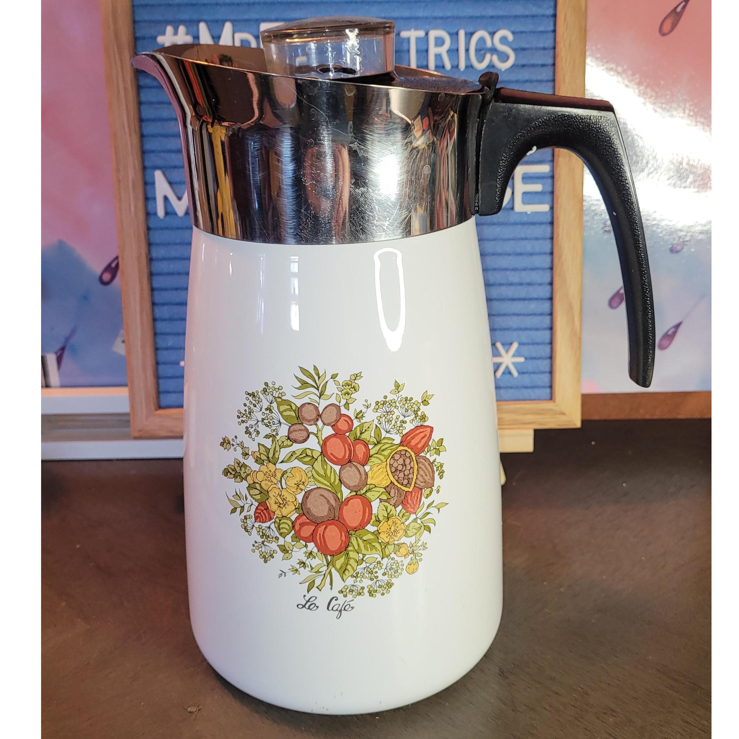 Vintage CorningWare Spice Of Life 10Cup Stove Top Percolator