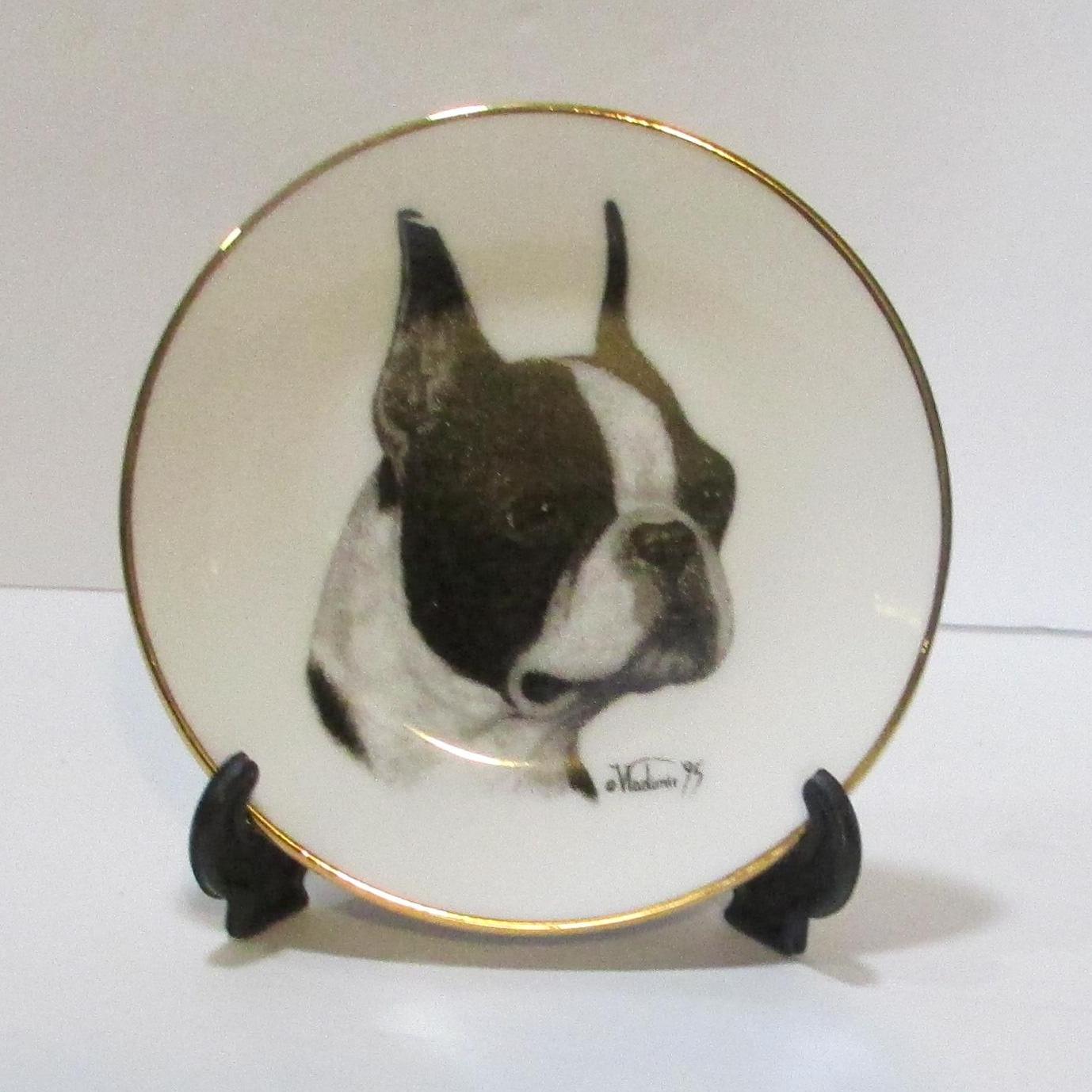 vintage 1995 Boston Terrier small dog plate 4
