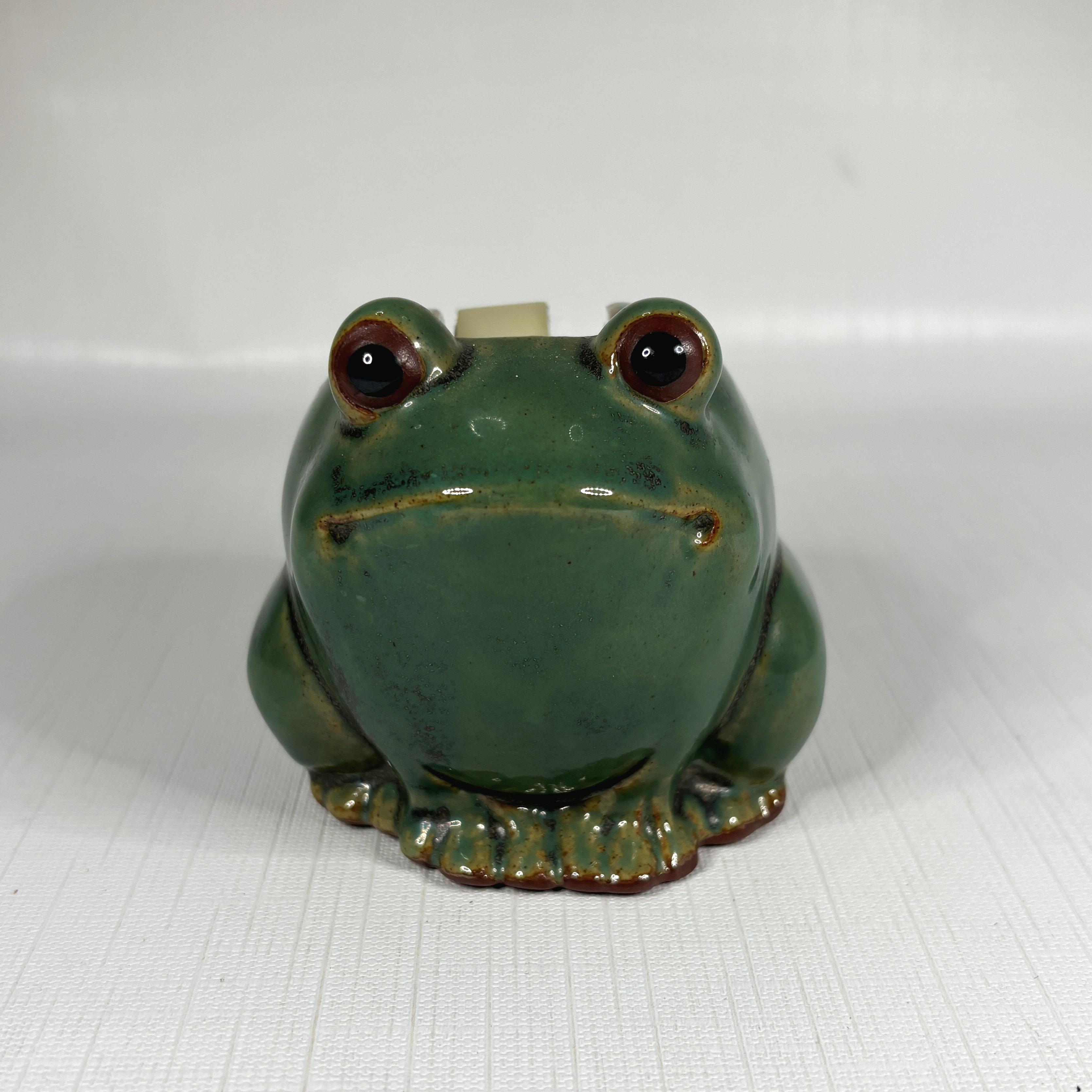 1960s Takahashi Frog Tape Dispenser Green Ceramic Pottery Vintage Mid