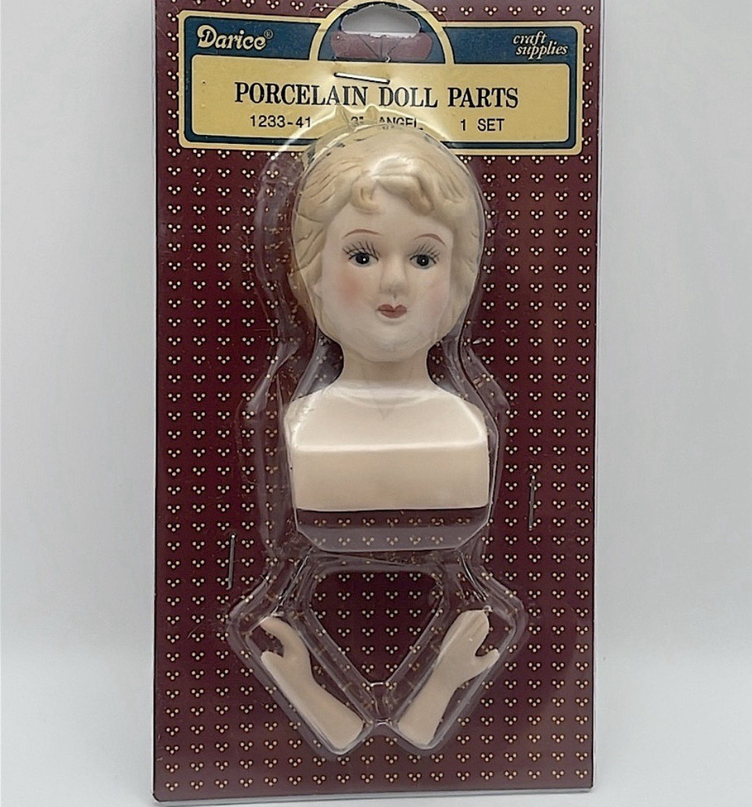 Darice Craft Supplies, Porcelain, Doll Head/Hands, Gold Hair for
