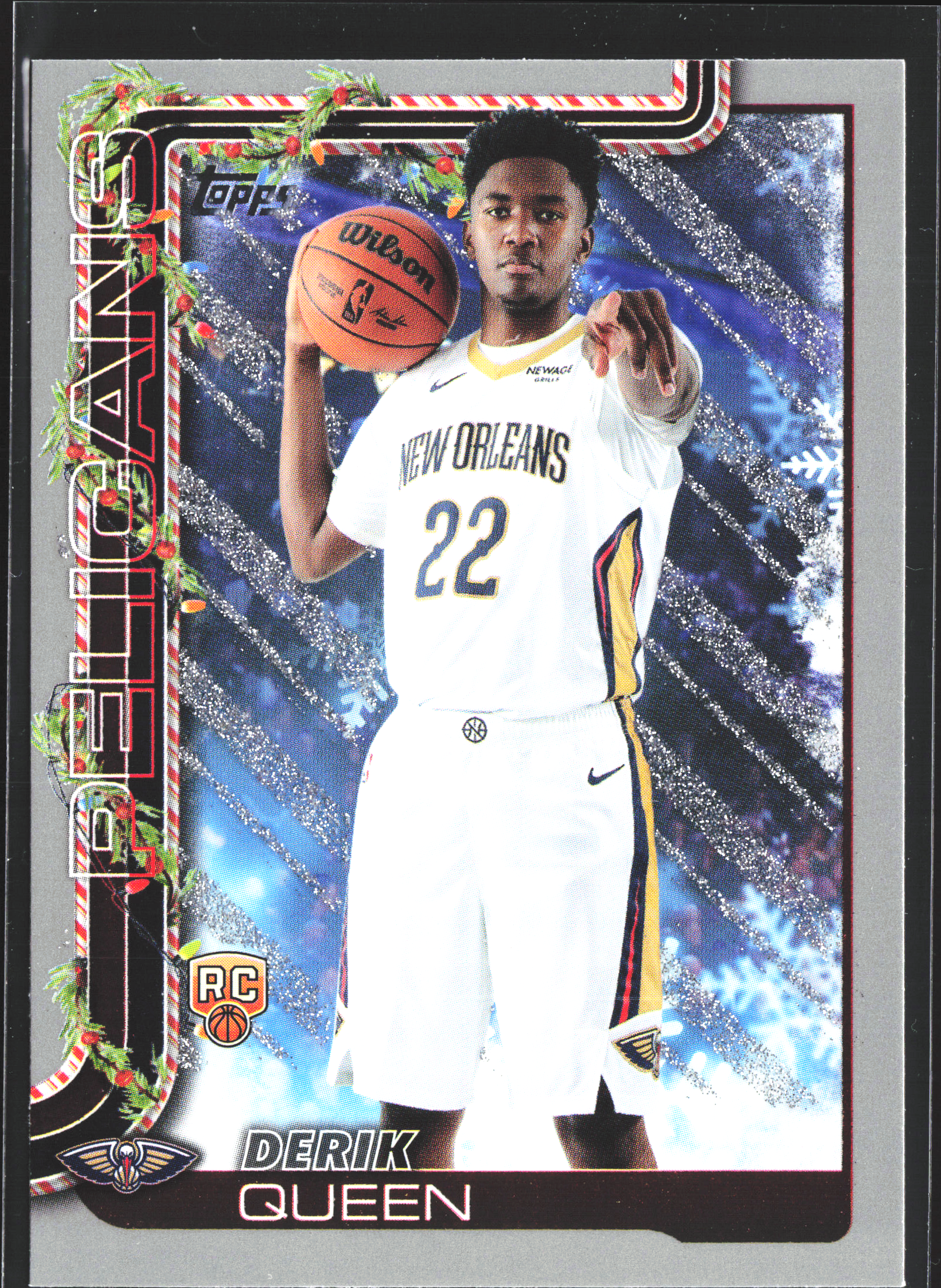 Derik Queen Silver Glitter parallel 2025 Topps Holiday Rookie Card
