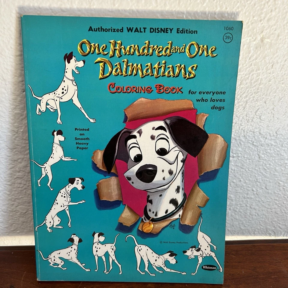 Vintage 1960 Disney One Hundred and One Dalmatians Coloring Book