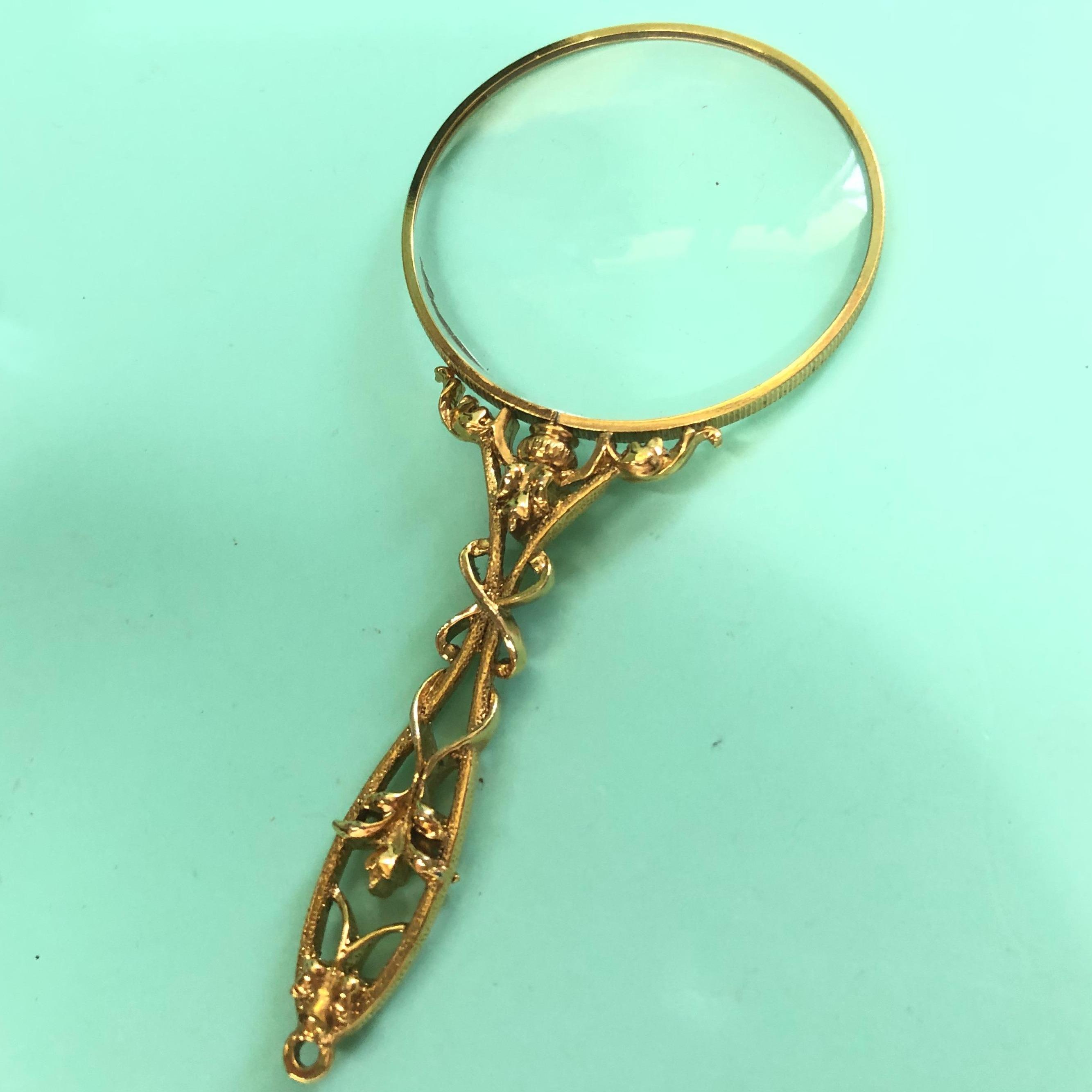 Goldtone Magnifying Glass Pendant