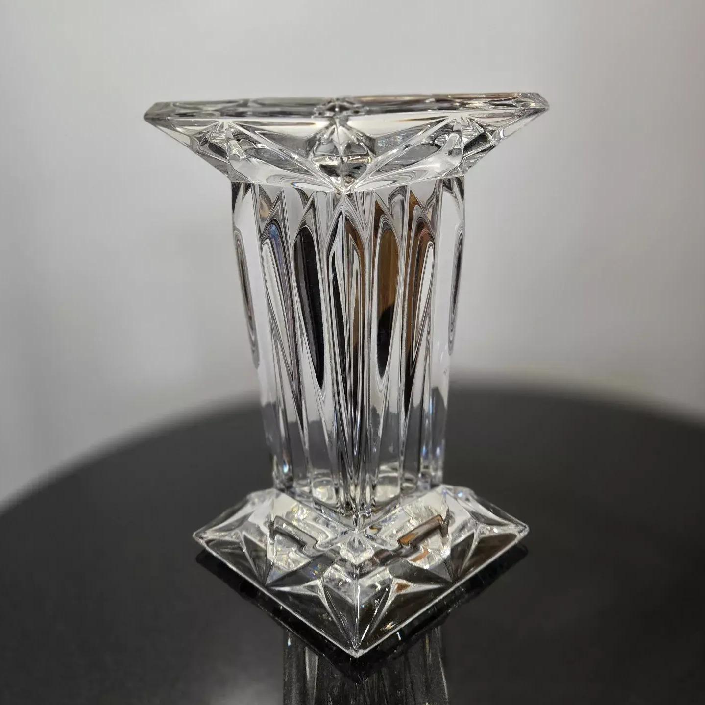 Crystal Square Modern Prism Vase, 7"