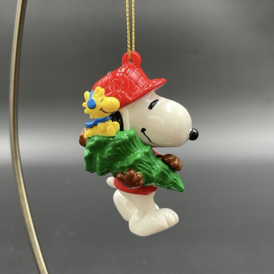 Peanuts Snoopy Woodstock Tree Hanging Christmas Holiday Vintage Ornament