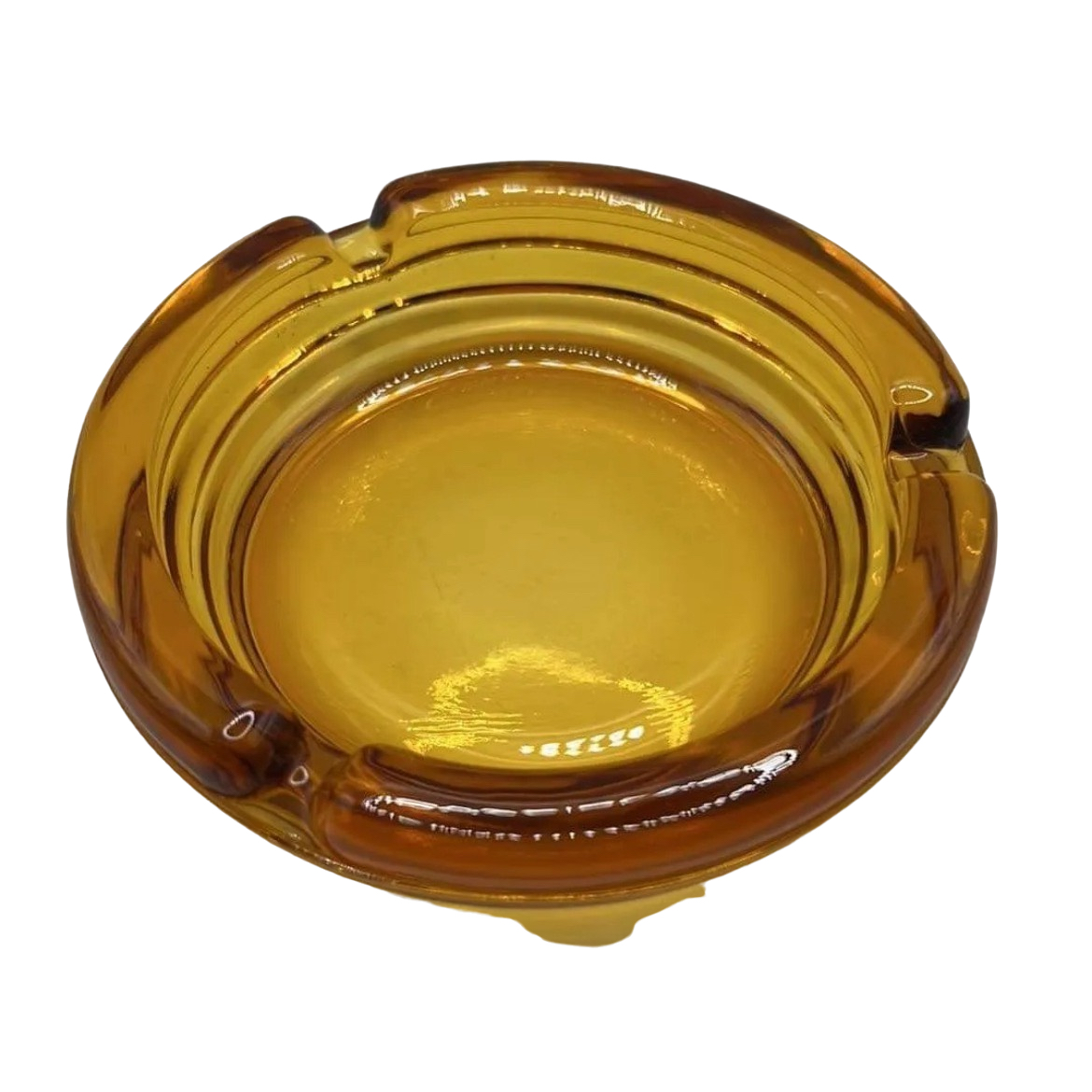 Vintage Large Amber Ashtray