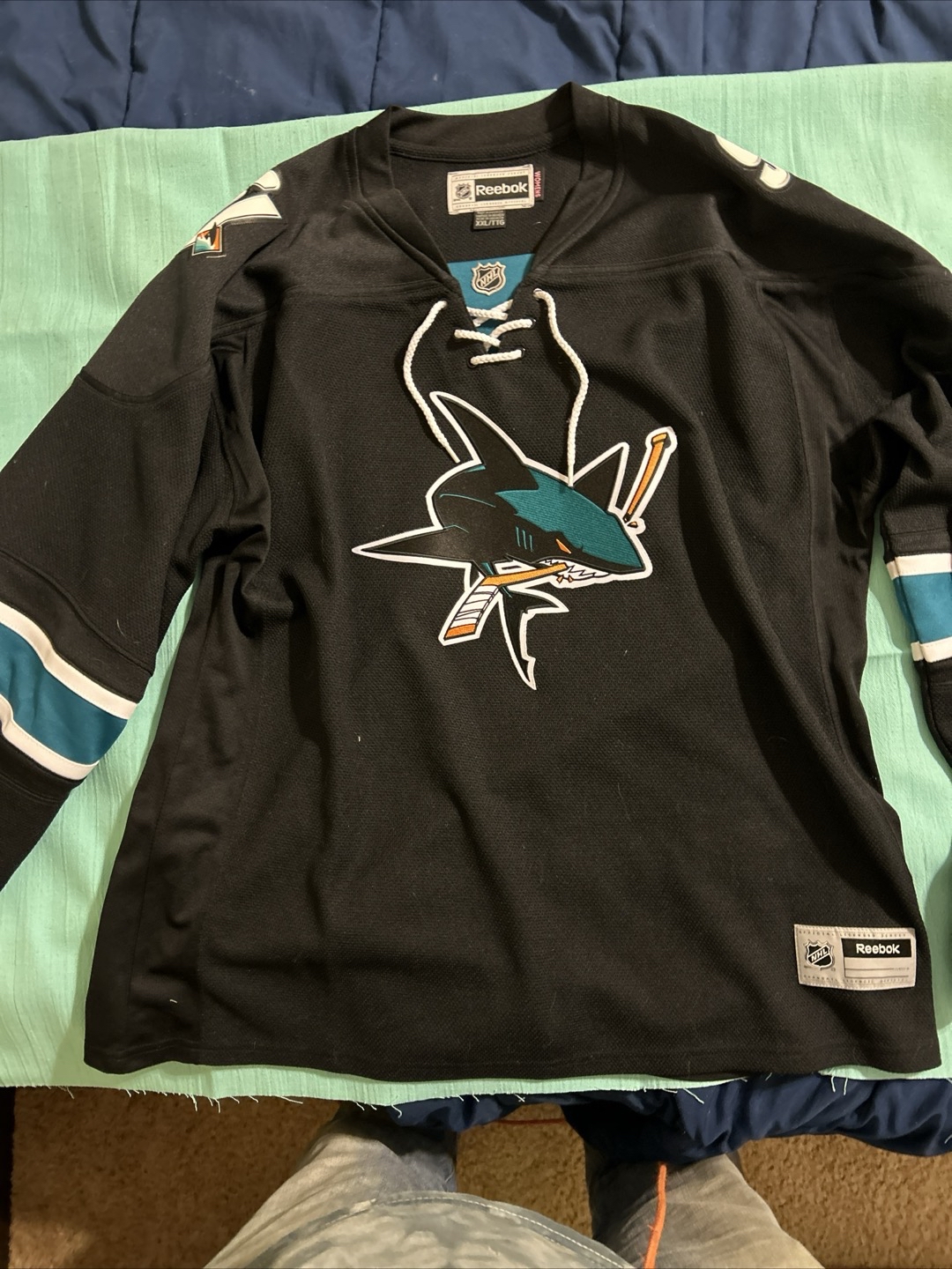 San Jose Sharks NHL Reebok Edge Premier Jersey Women's XXL Black