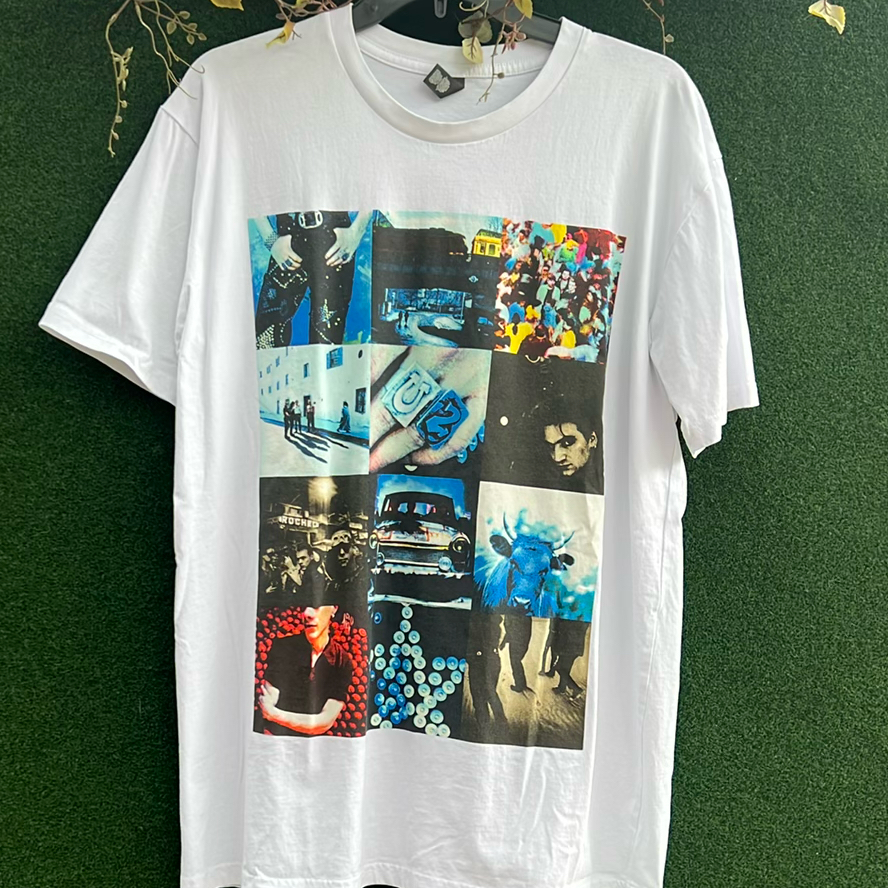 Tシャツ U2 ACHTUNG BABY ALBUM ヴィンテージ 古着 U2 Achtung Baby T-Shirt In Mint Condition AS Colour Staple Tag