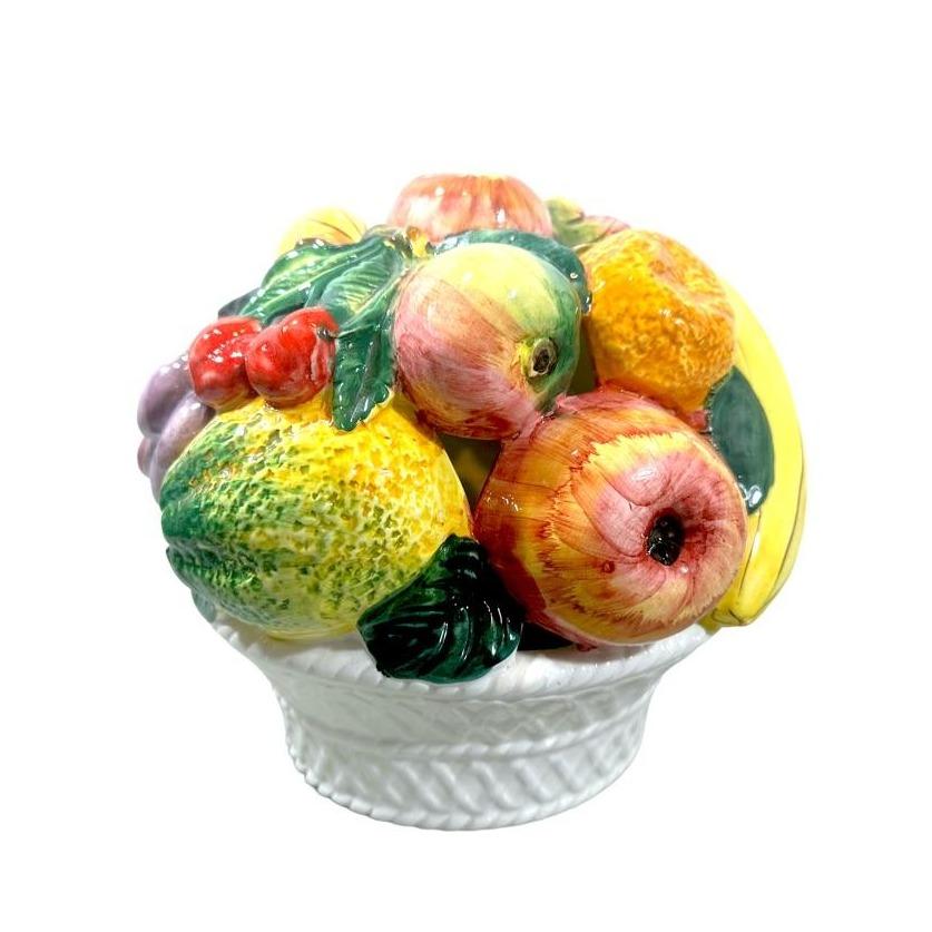 Topiaire Fruit Ancien En Céramique Majolique Italienne - Multicolore - A