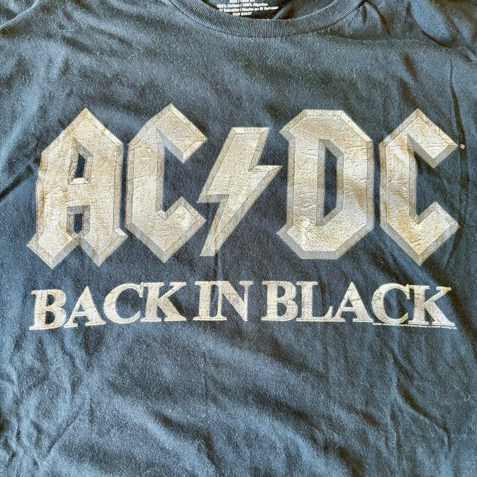 AC/DC Back in Black Logo T-Shirt Size XL Album Merch Rock Band Tee