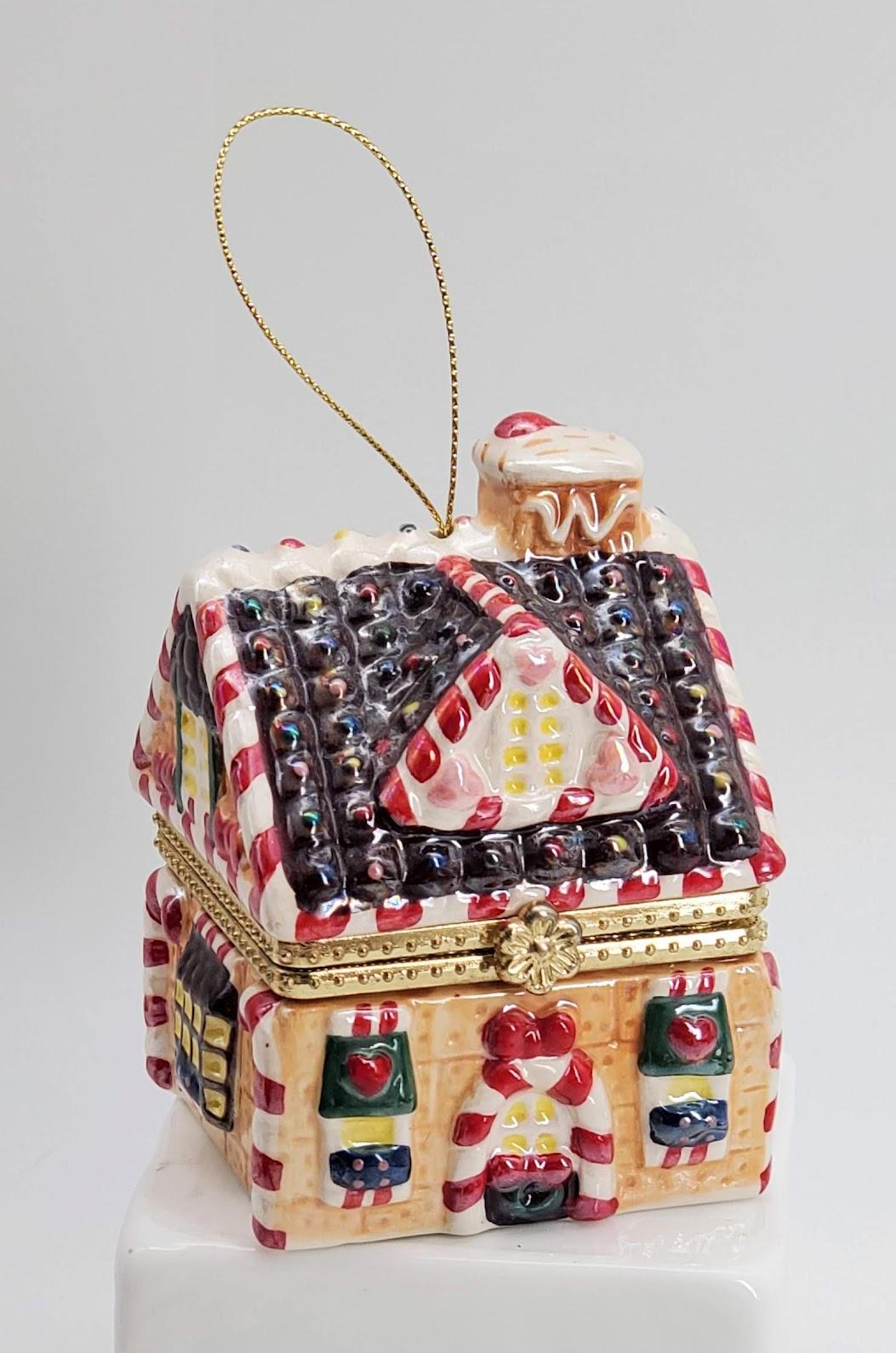 Mr. Christmas Music Box Ornament with Moving Gingerbread Skaters Inside