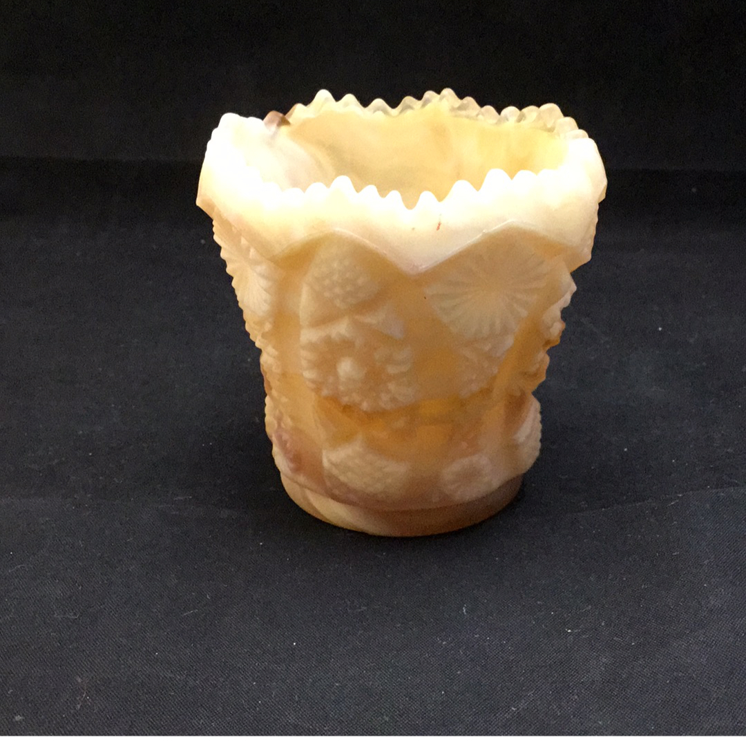 Imperial Glass Slag Glass Toothpick Holder in Hobstar & Arches w