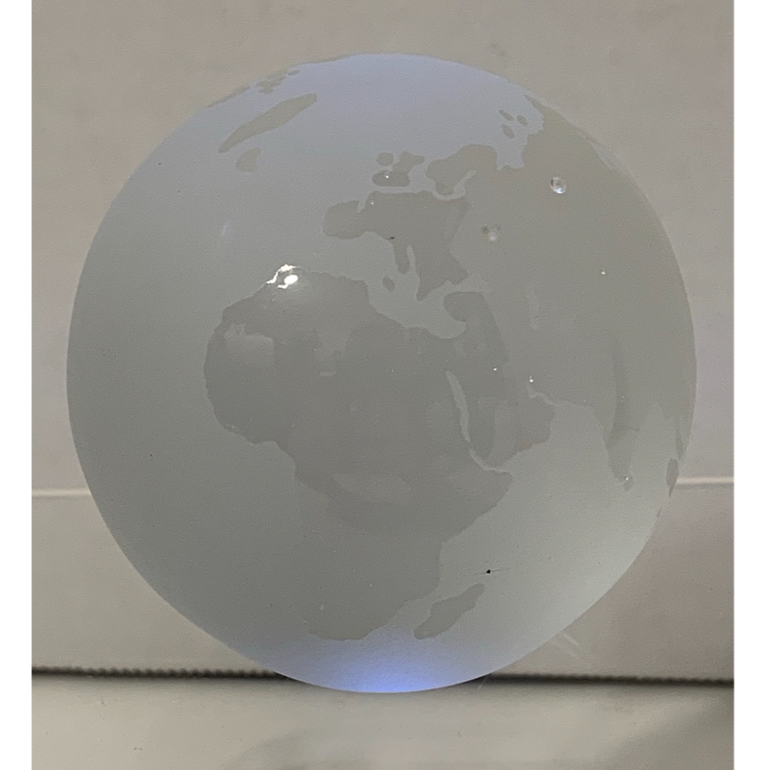 Clear Glass World Globe 3 Paperweight