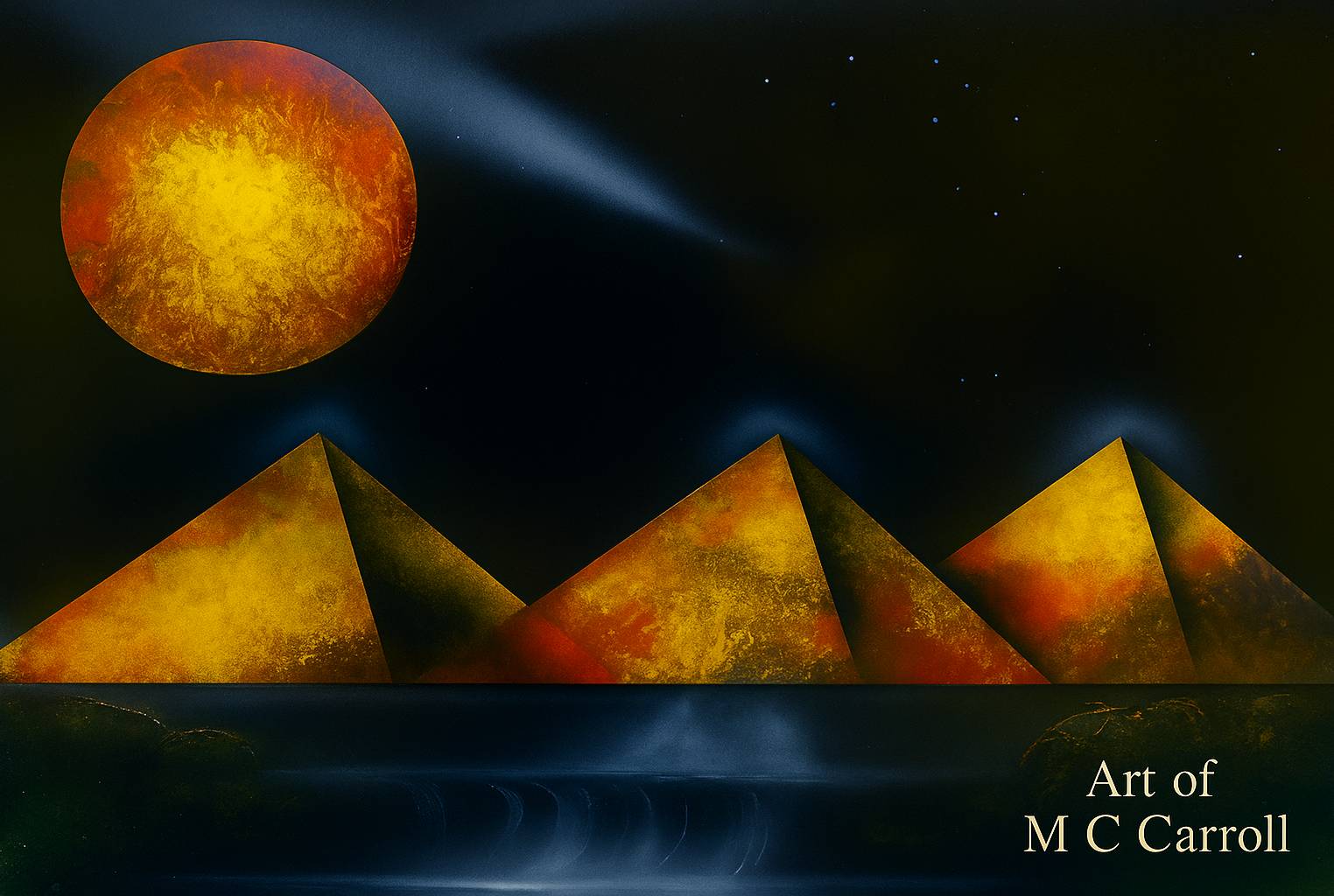 Pyramid Sunset Sticker 3.25