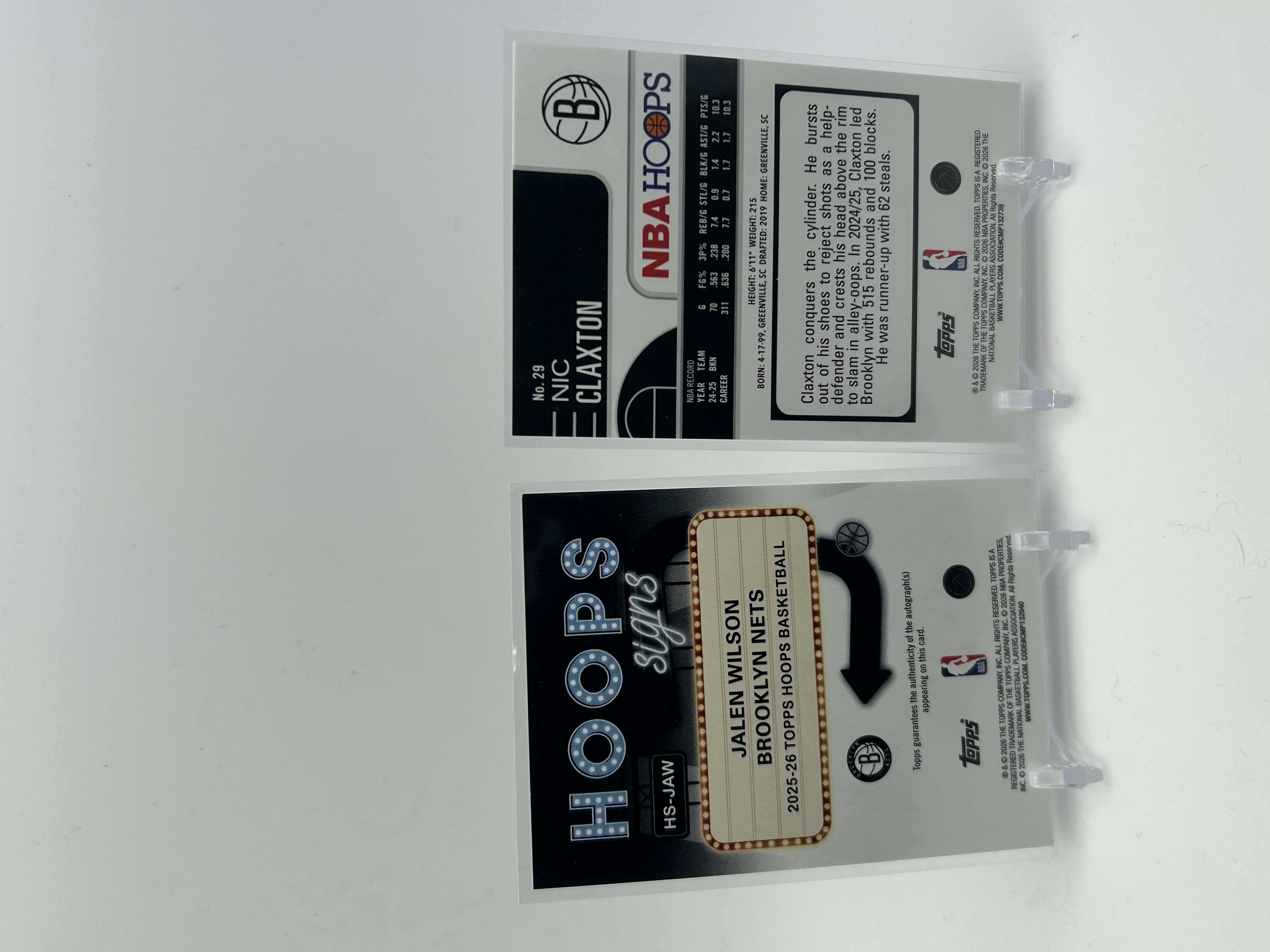 Jalen Wilson & Nic Claxton - 25-26 NBA Hoops Brooklyn Nets 2 card 