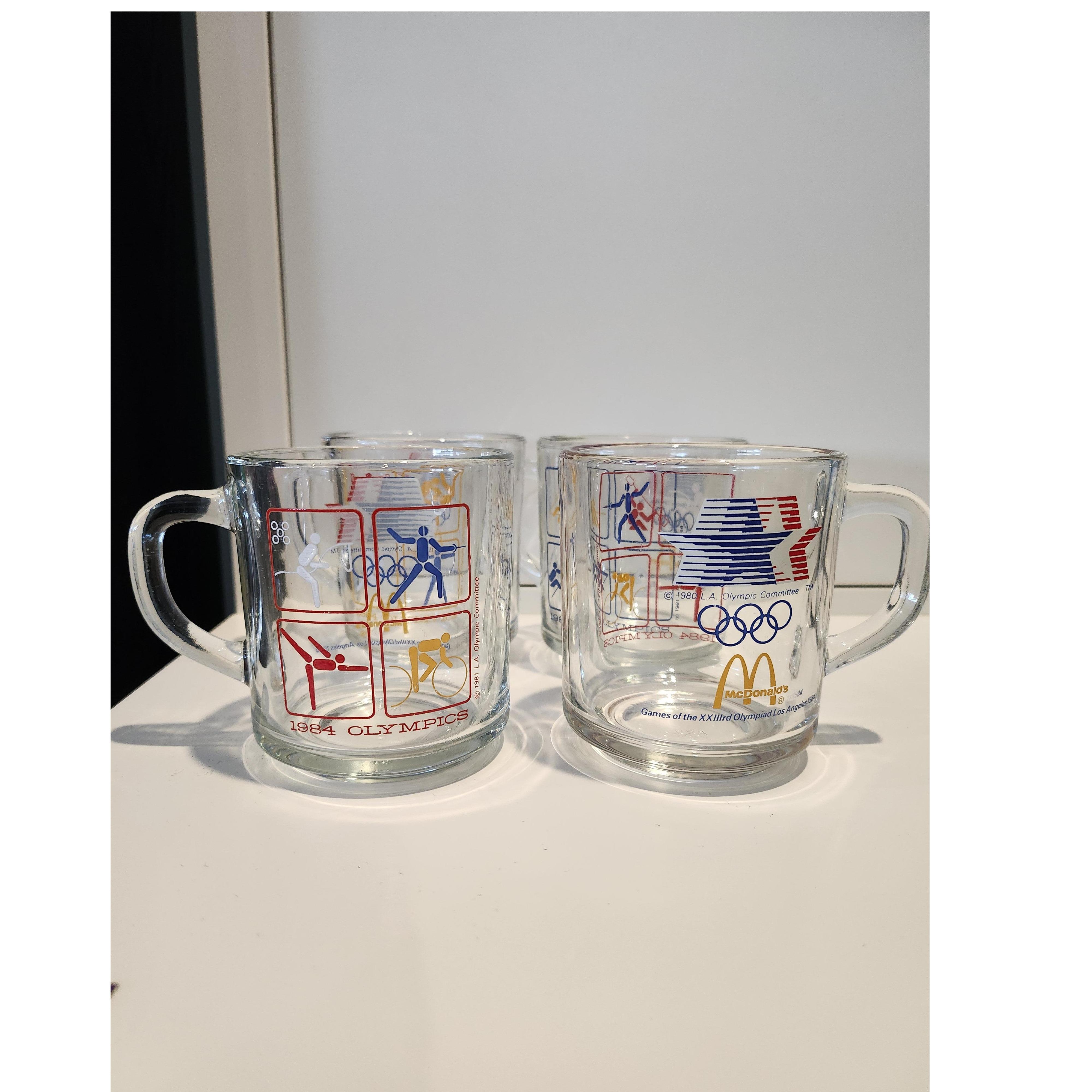 set of 4 McDonalds 1984 Olympics glass mugs