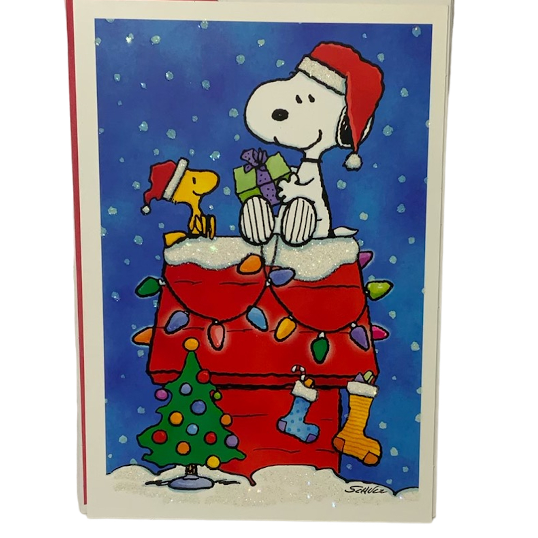 Vintage Snoopy Christmas Greeting Card Lot Of 12