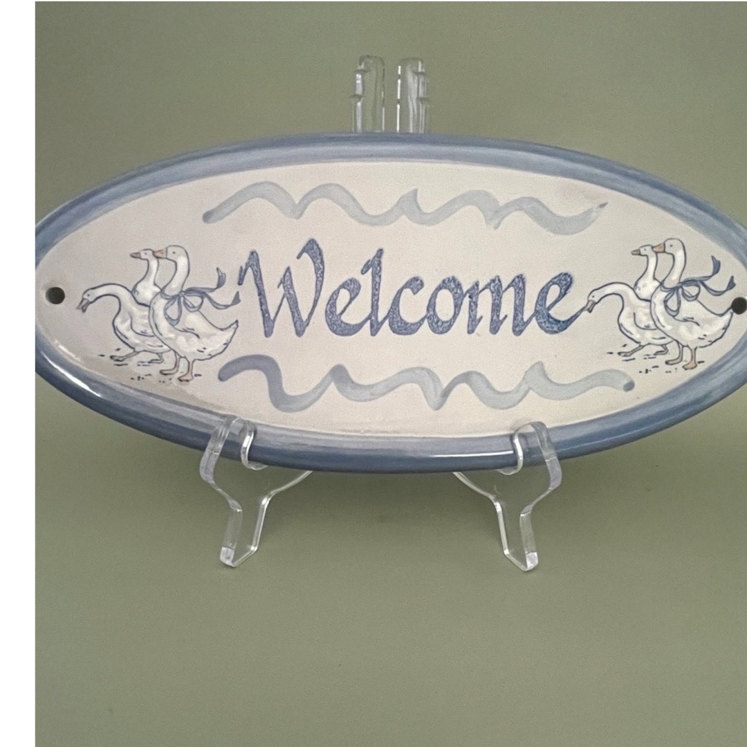 Louisville Stoneware Plaque Sign Thanks for Not Smoking Blue Made in