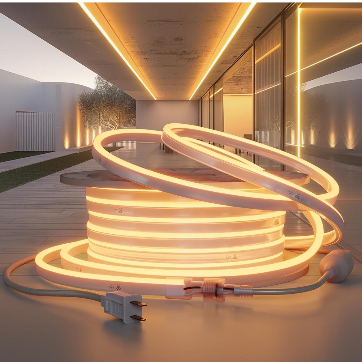 Bendable Rope Light GZB Flexible Neon Rope Light 82ft Warm White 25000-30000k Temperature