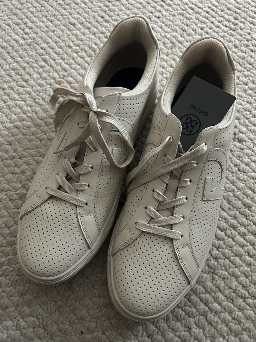 Men's 12 G/Fore Perforated Waterproof Leather Golf Shoe Beige New With ...