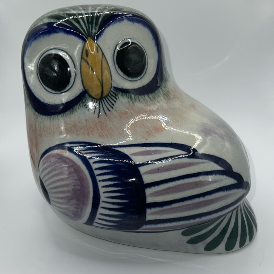 Erandi Tonala Mexico Owl Figurine Large 6”x 7”