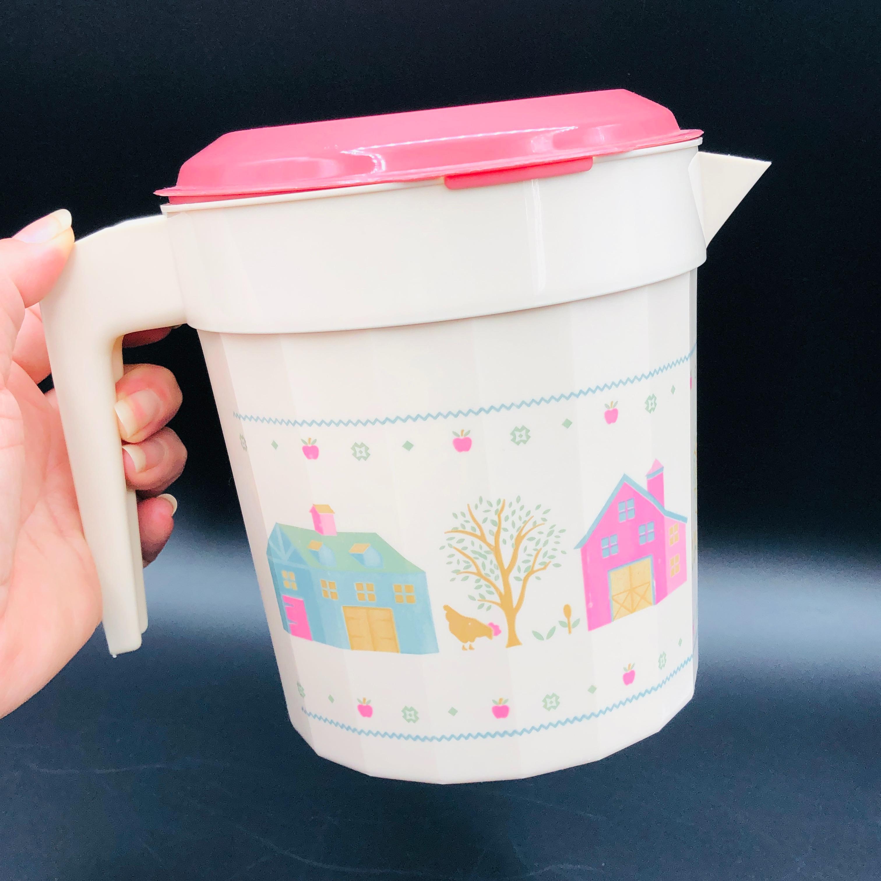 80s PackerWare Plastic Juice Pitcher Pastel Cottagecore Kitchen USA