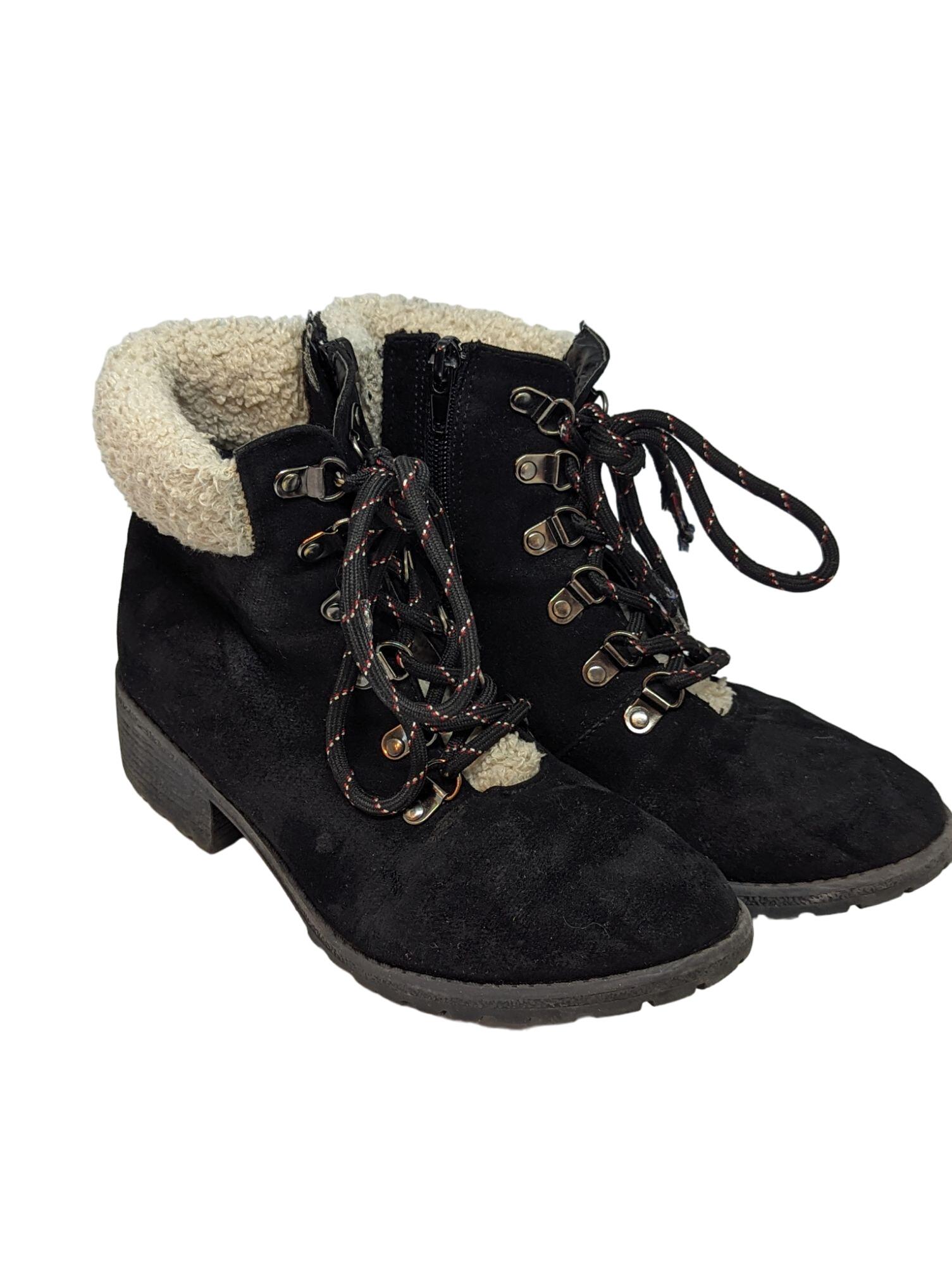 Hippie Peace Women's Ankle Boots - Faux Fur Lined, Lace-Up, Festive Winter Boots - View #12
