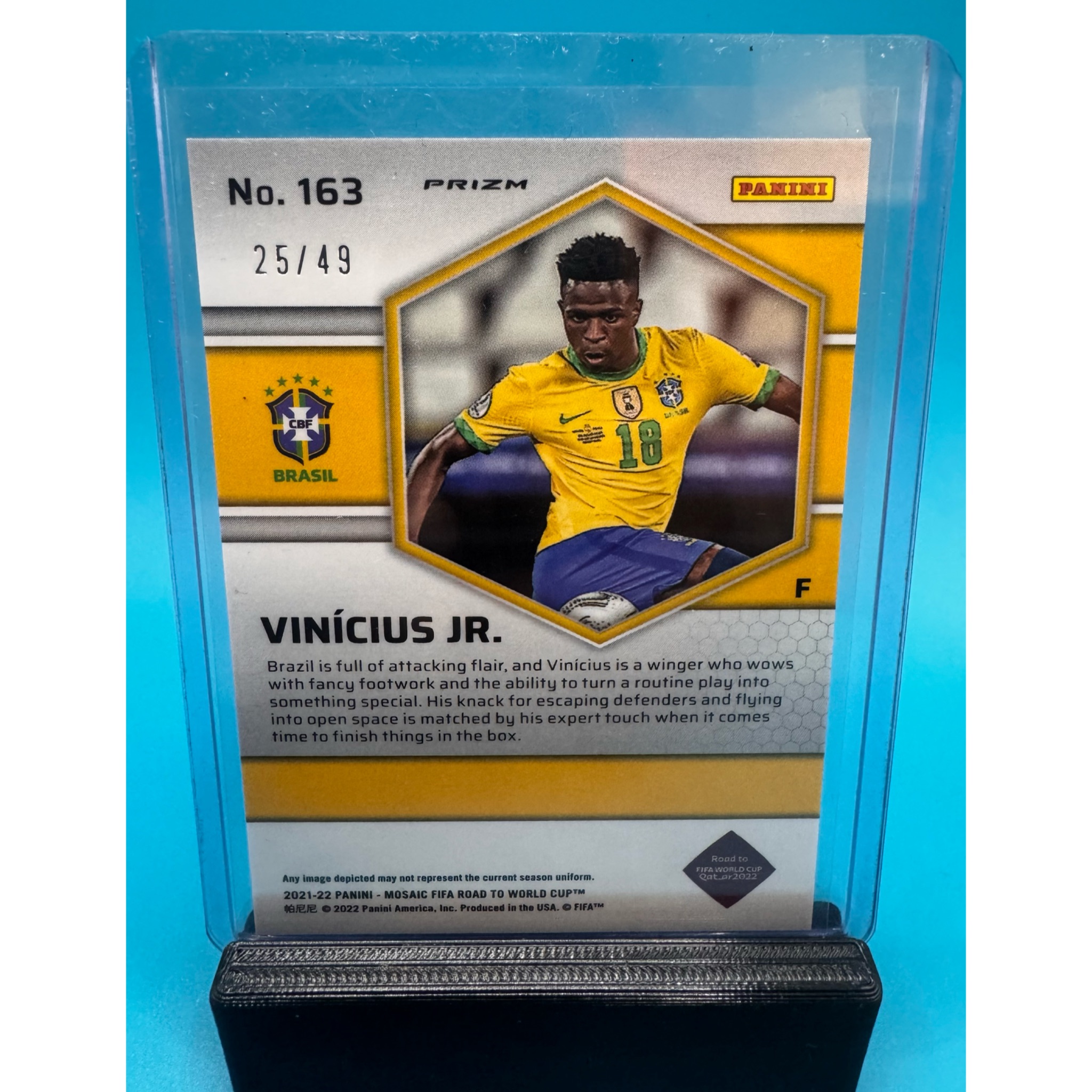 Vinicius Jr. Mosaic FIFA Road To The World Cup Purple Mosaic Prizm