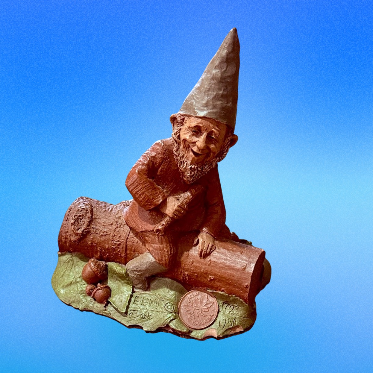 Figurine Gnome Tom Clark Happy #57 - Vintage 1984 - Résine - Bon état