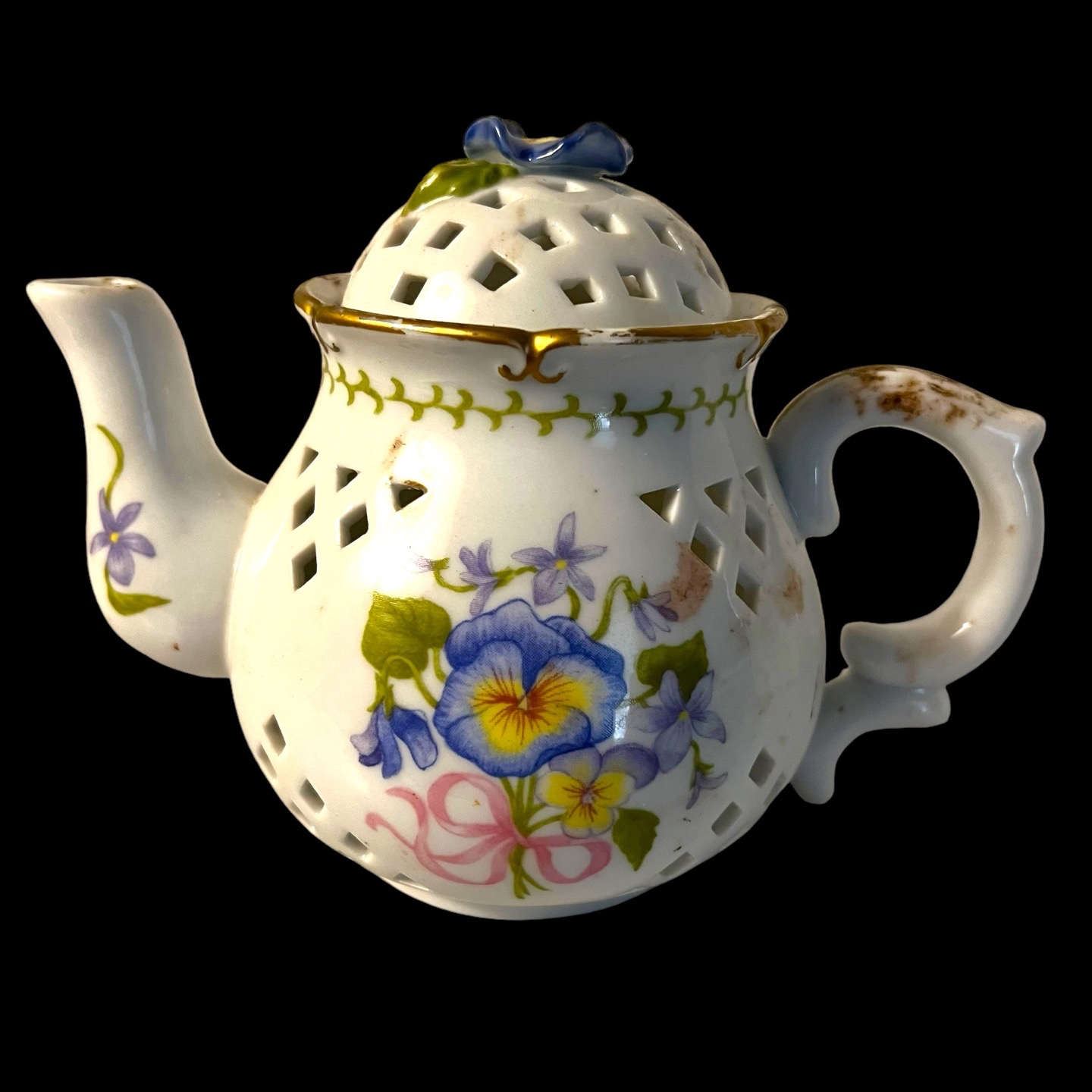 Teapot Posie Patch Ceramic