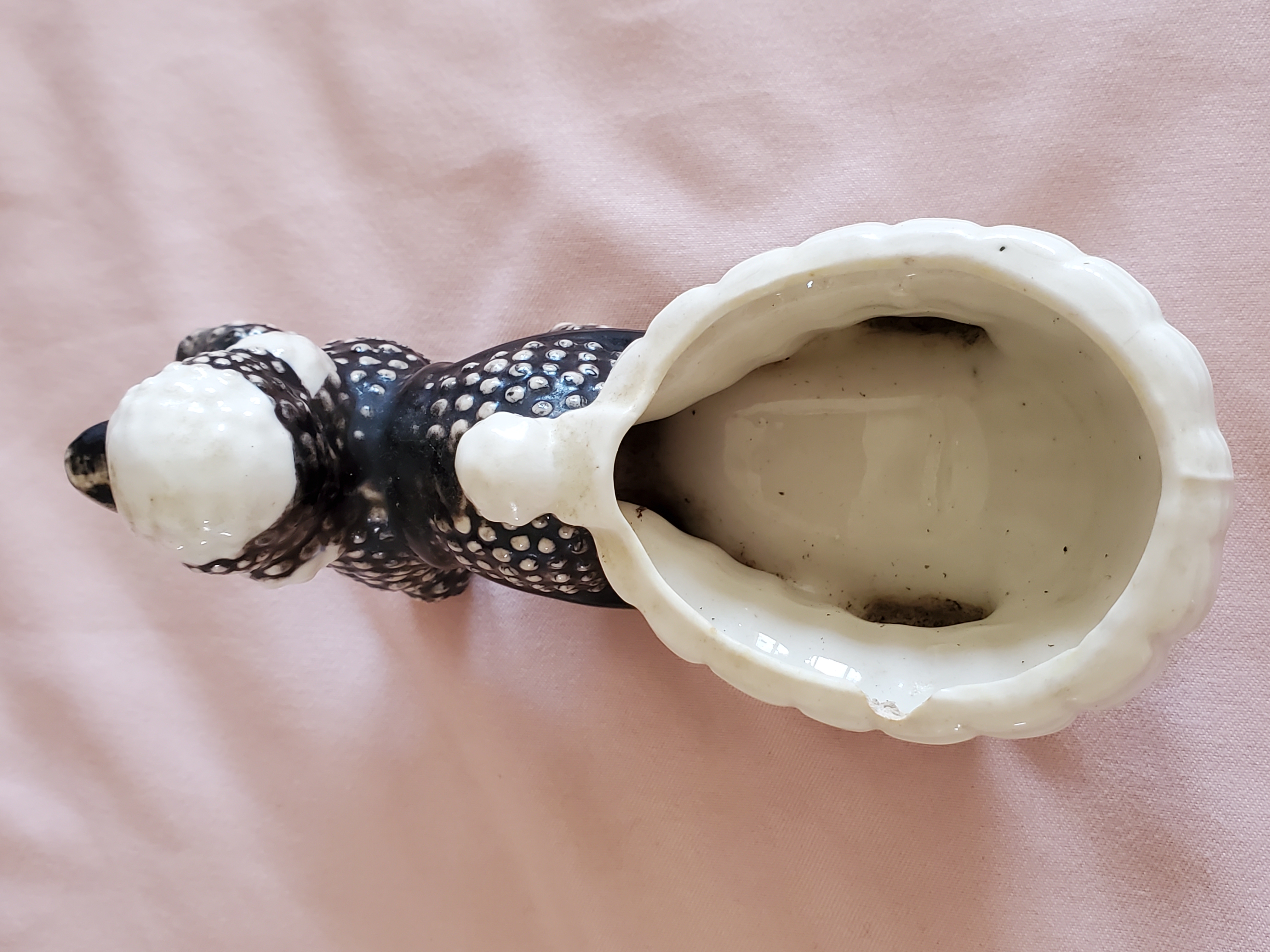 Vintage Napco Japan Poodle Cart Planter/Toothpick Holder. Comes