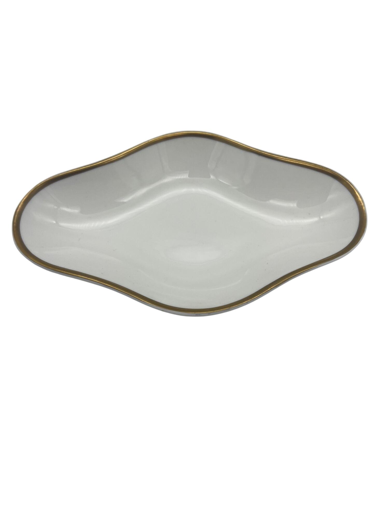 Wedgwood Metallised Bone China Relish Dish White With Gold Trim 6