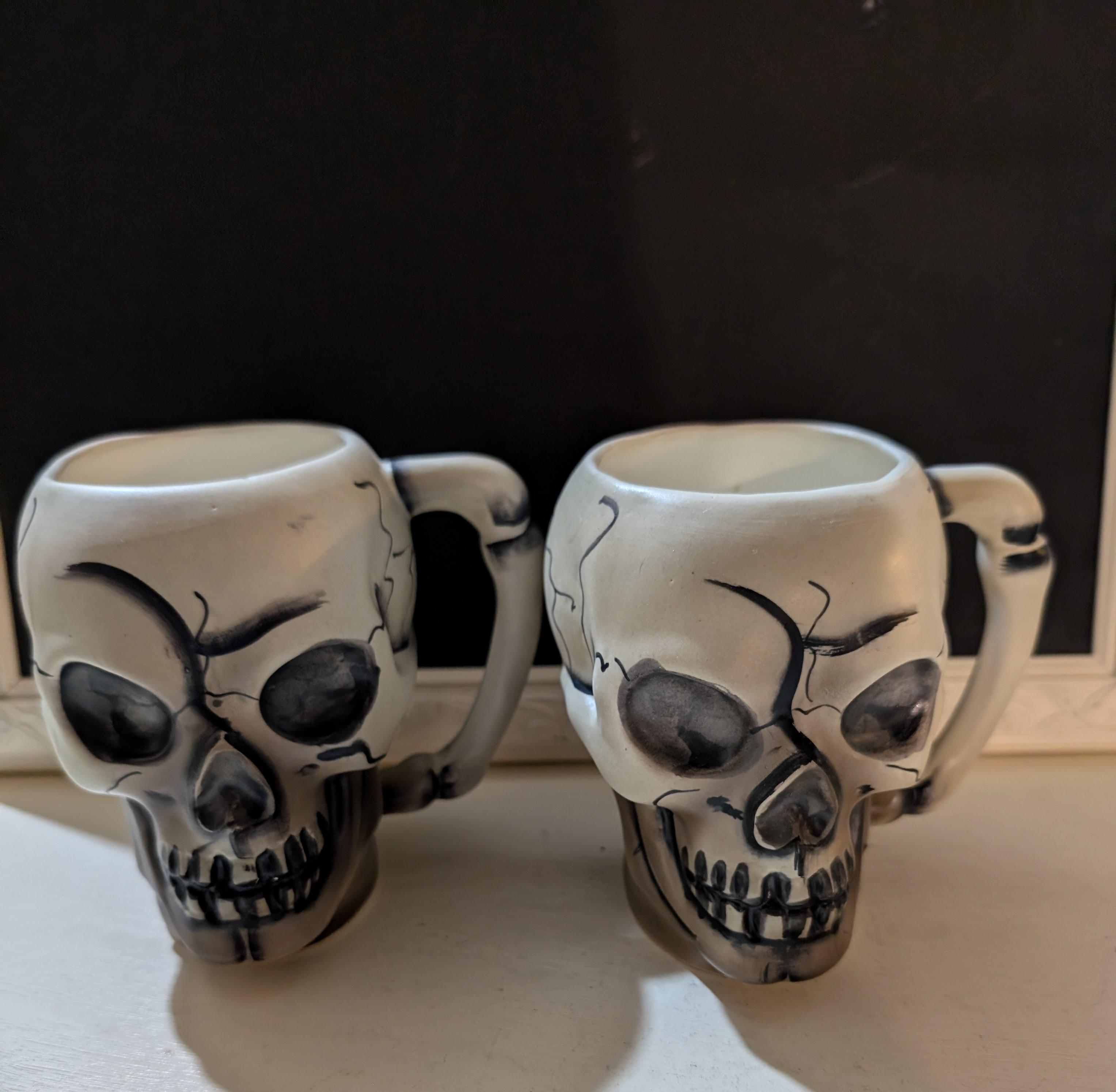 Vintage Skull Mugs Set of 2