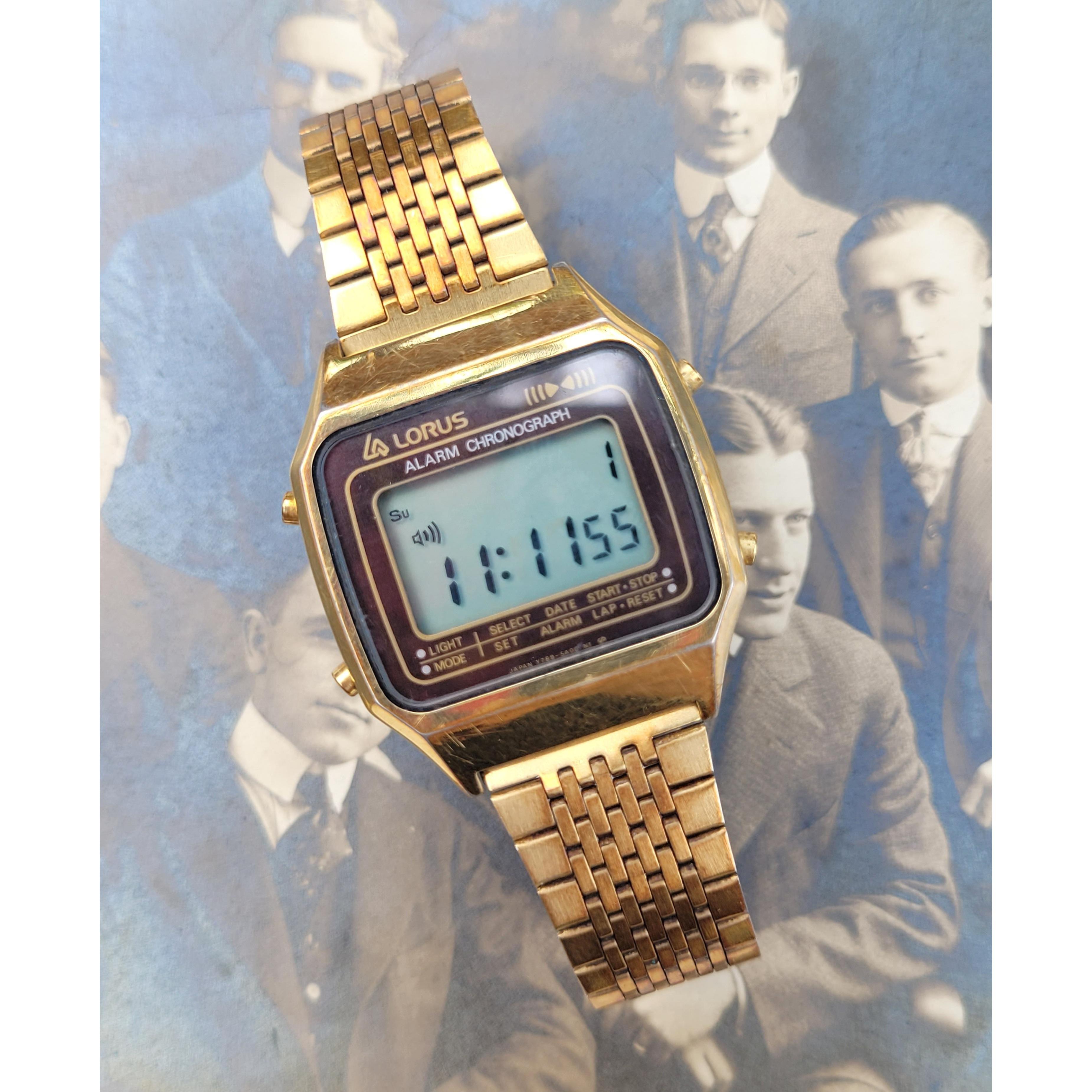 Vintage 80s Lorus Japan Chronograph Alarm Quartz Wrist Watch