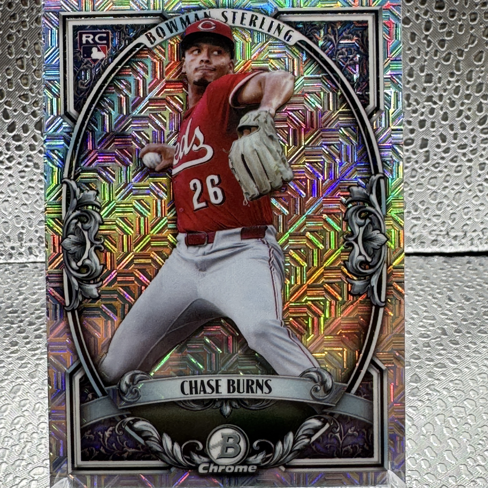 Chase Burns BST-10 2026 Bowman Sterling Mojo Refractor RC Reds