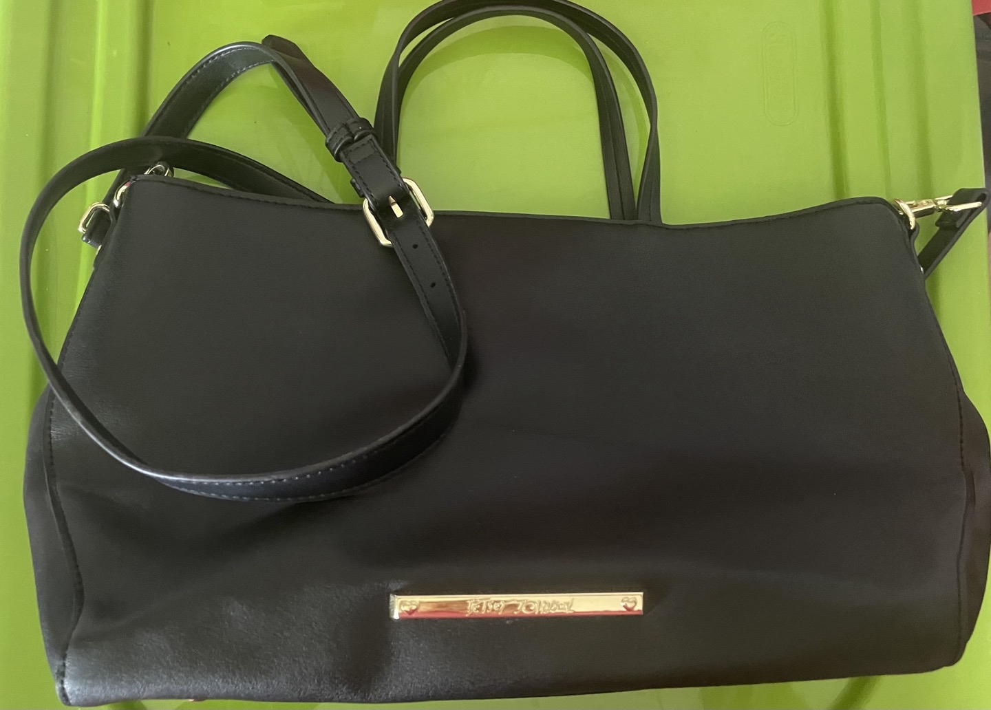 Ensemble Sac & Portefeuille Betsey Johnson Bandoulière - Taille Moyenne - Fuchsia/Noir/Blanc - Neuf
