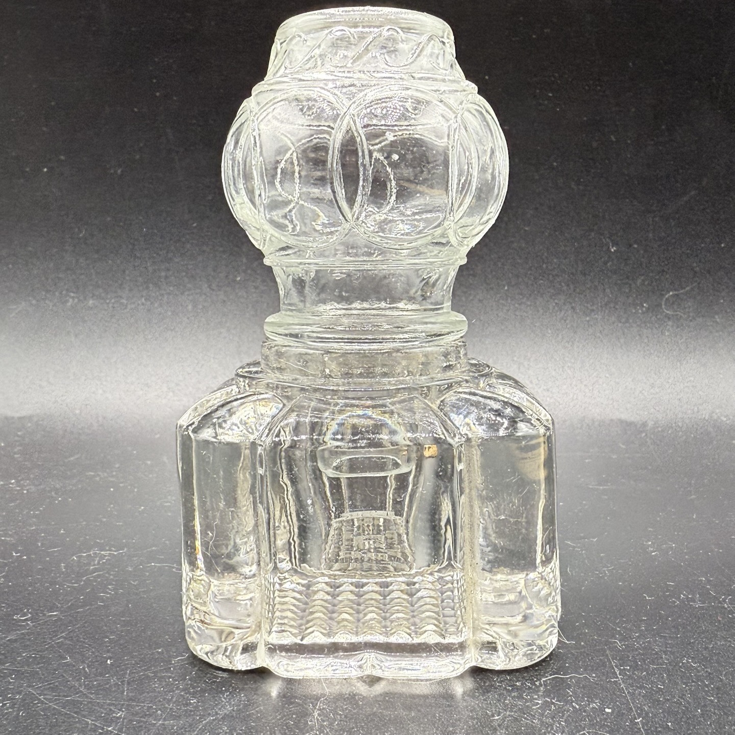 Antique Glass Inkwell Glows