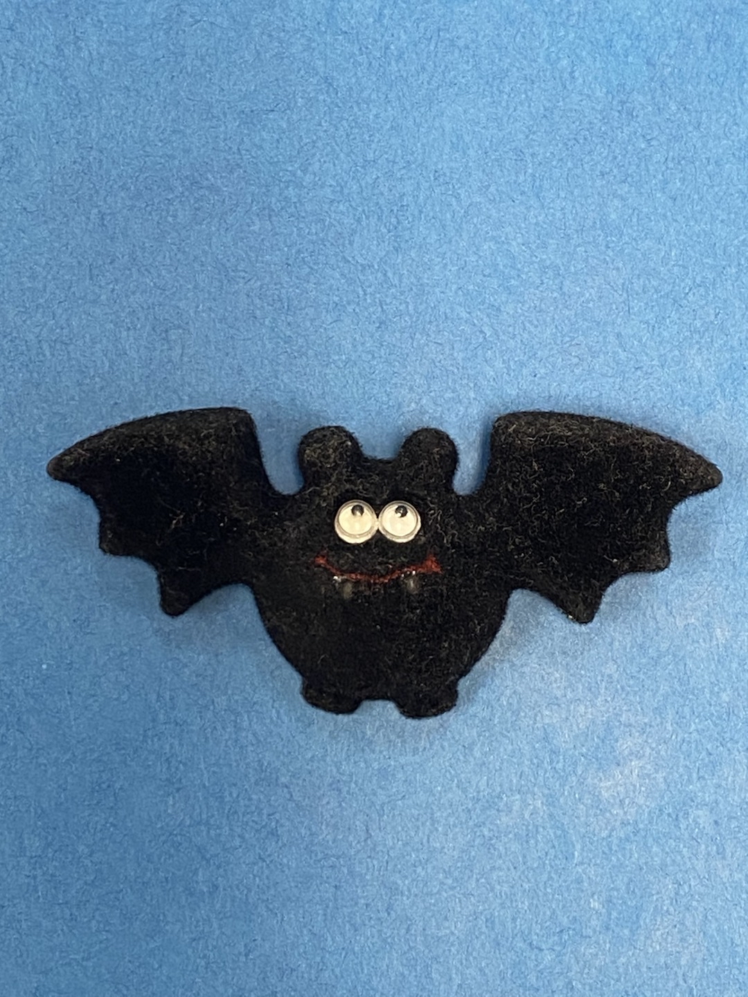 Whimsical Hallmark Fuzzy Bat Pin / Brooch Halloween Vintage 1989