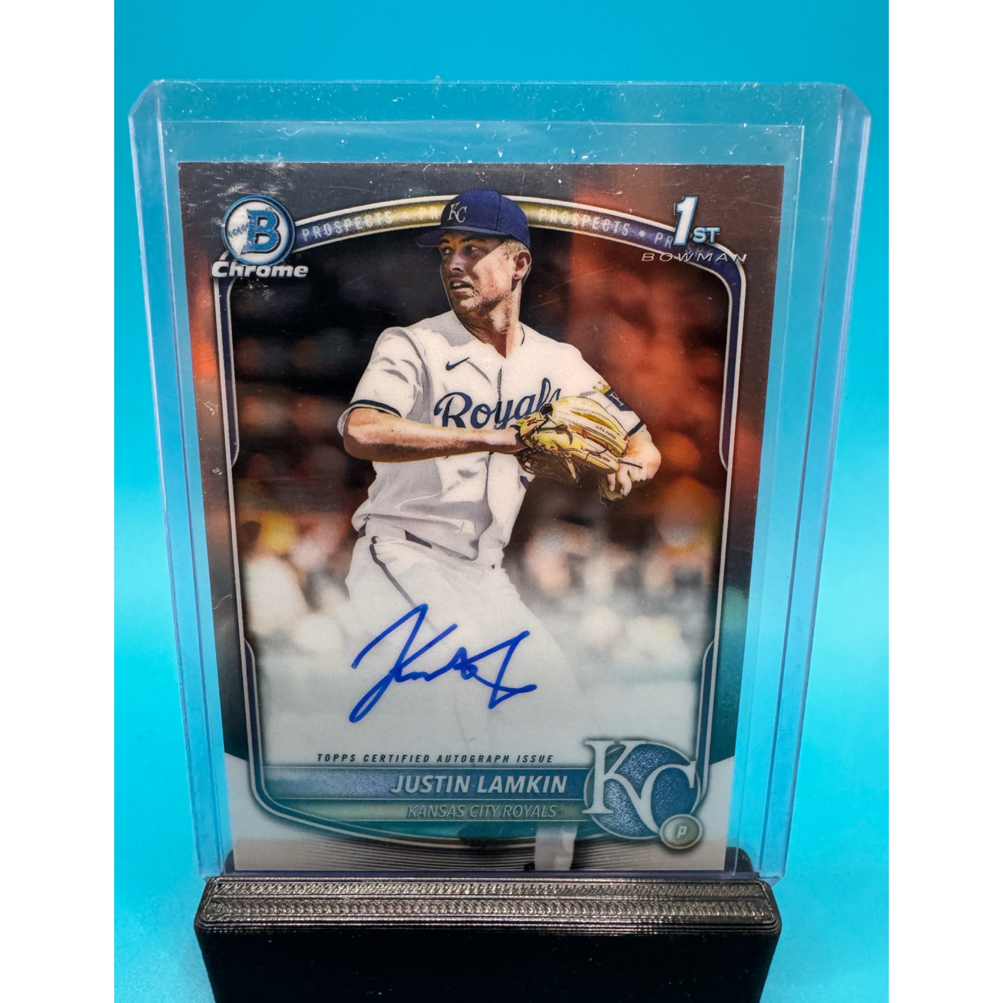 Justin Lamkin 1st Bowman Chrome Auto Kansas City Royals