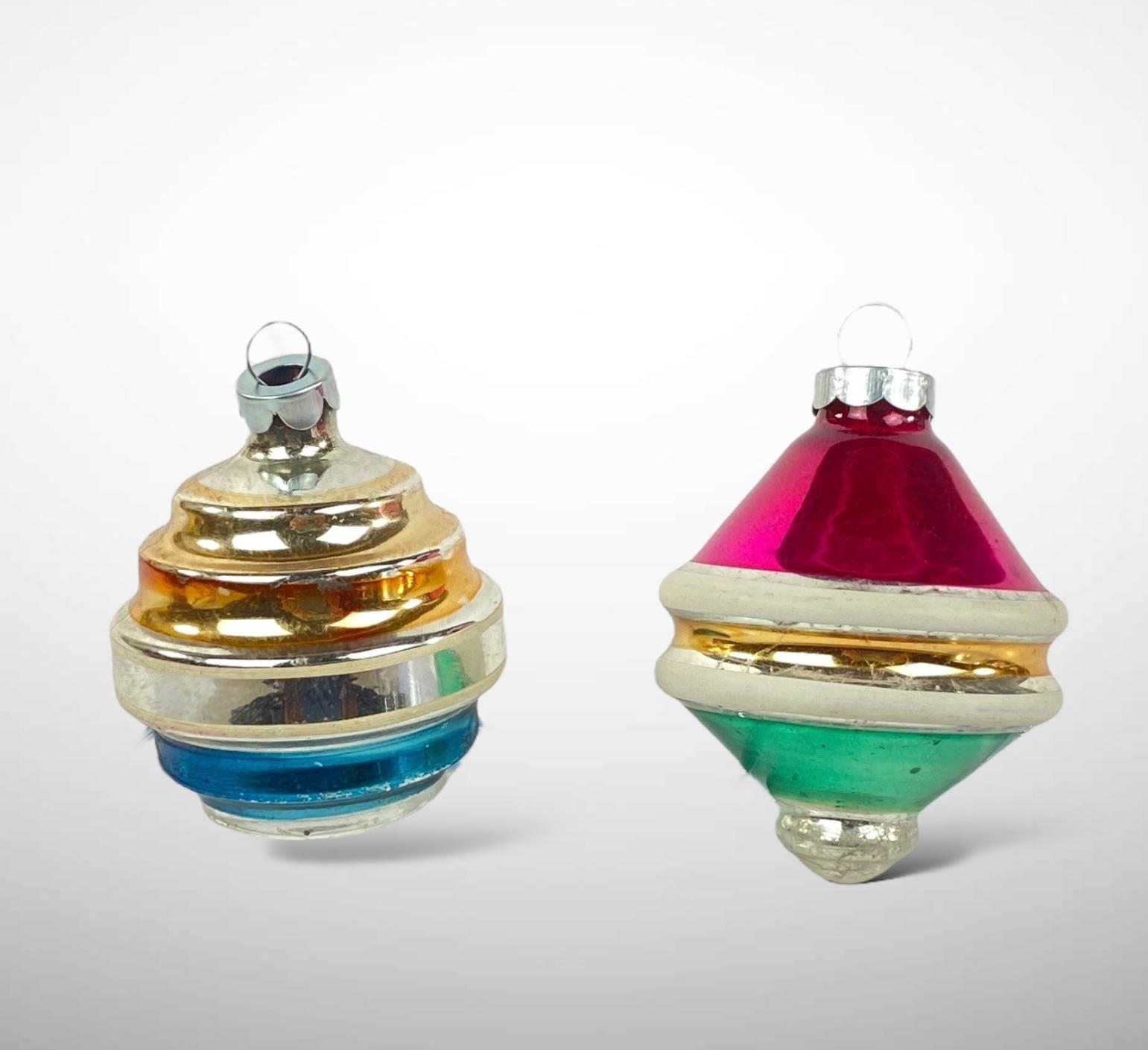 Shiny Brite Tornado Lantern Ornaments Set of 2 1950s