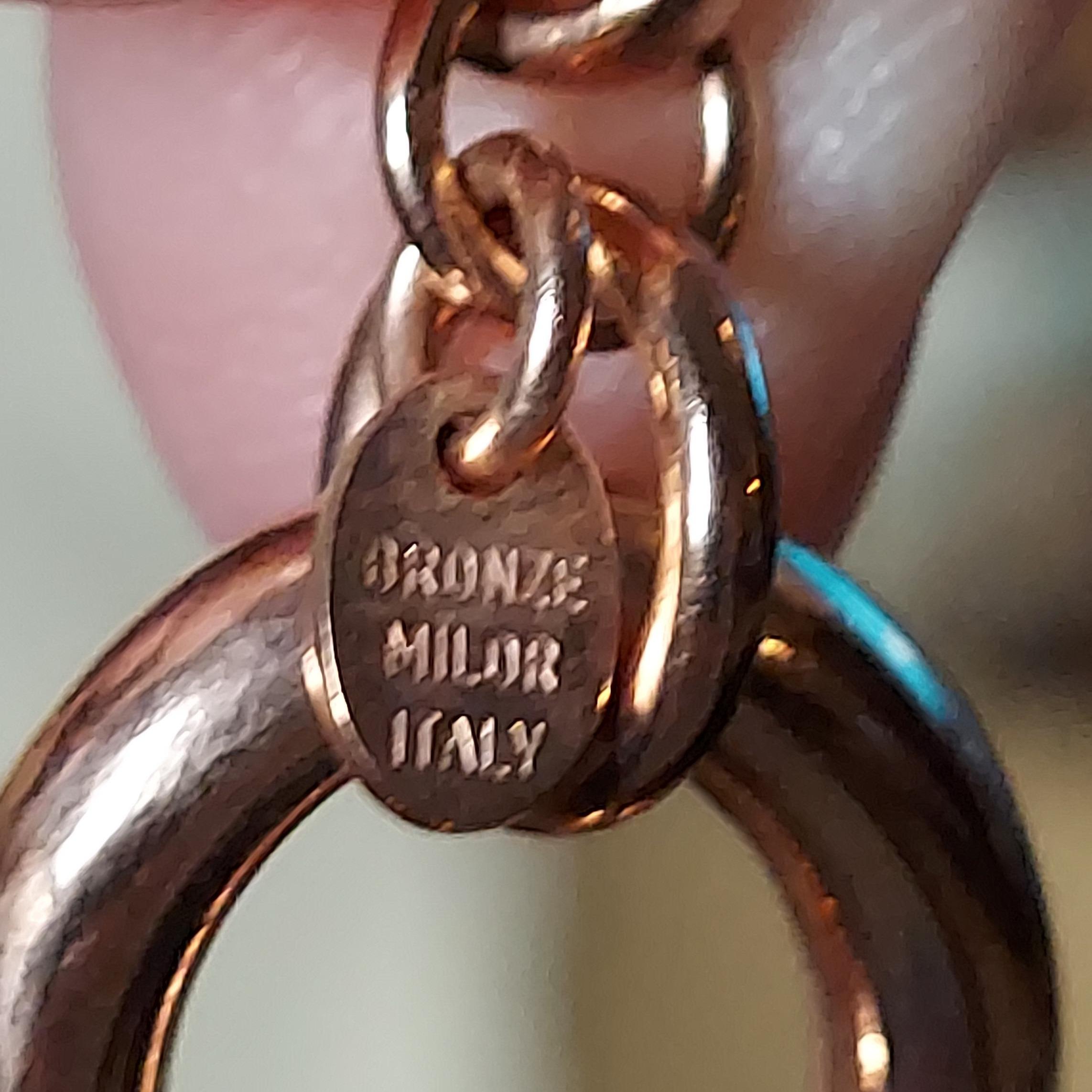 Milor Italy Bronze Graduated Large Chain Link Necklace