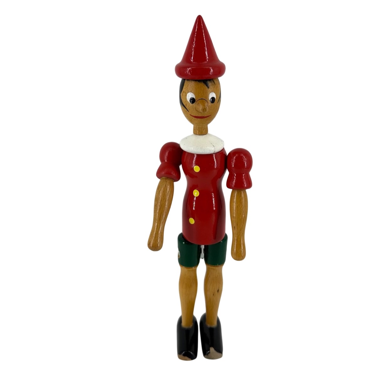Vintage Italian Wooden Pinocchio Figurine 10”