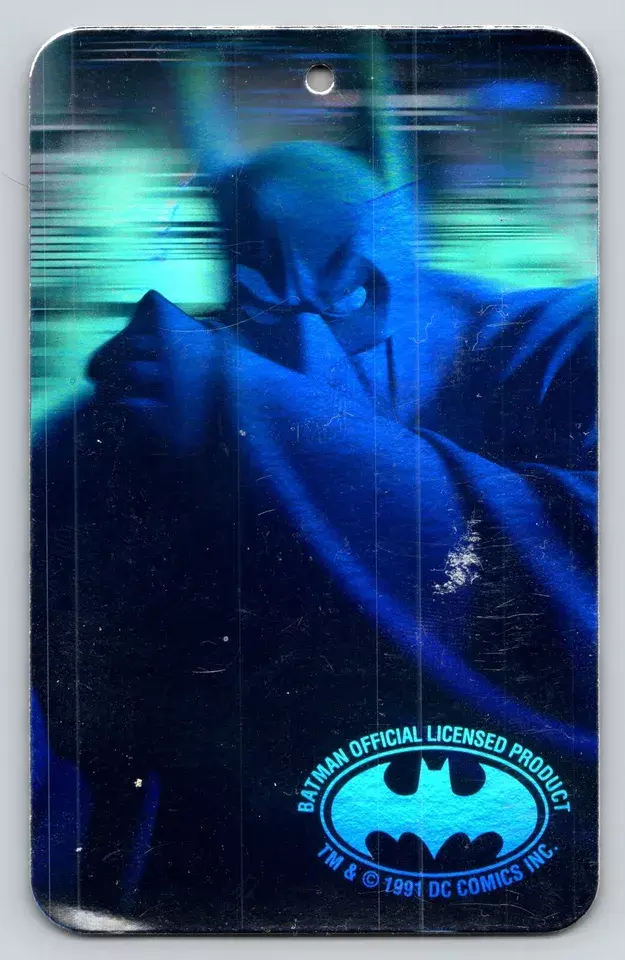 Trade Card Holographic Batman 1991 DC Comics Hang Tag Card Dark Knight ...