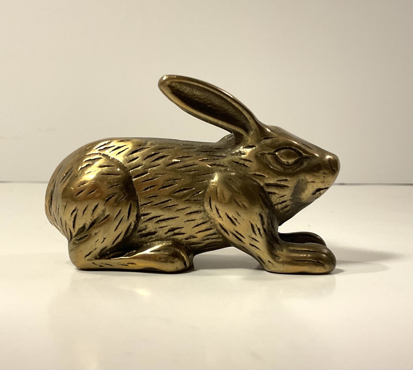 Vintage Brass Rabbit 3” Figurine - Very Detailed Design