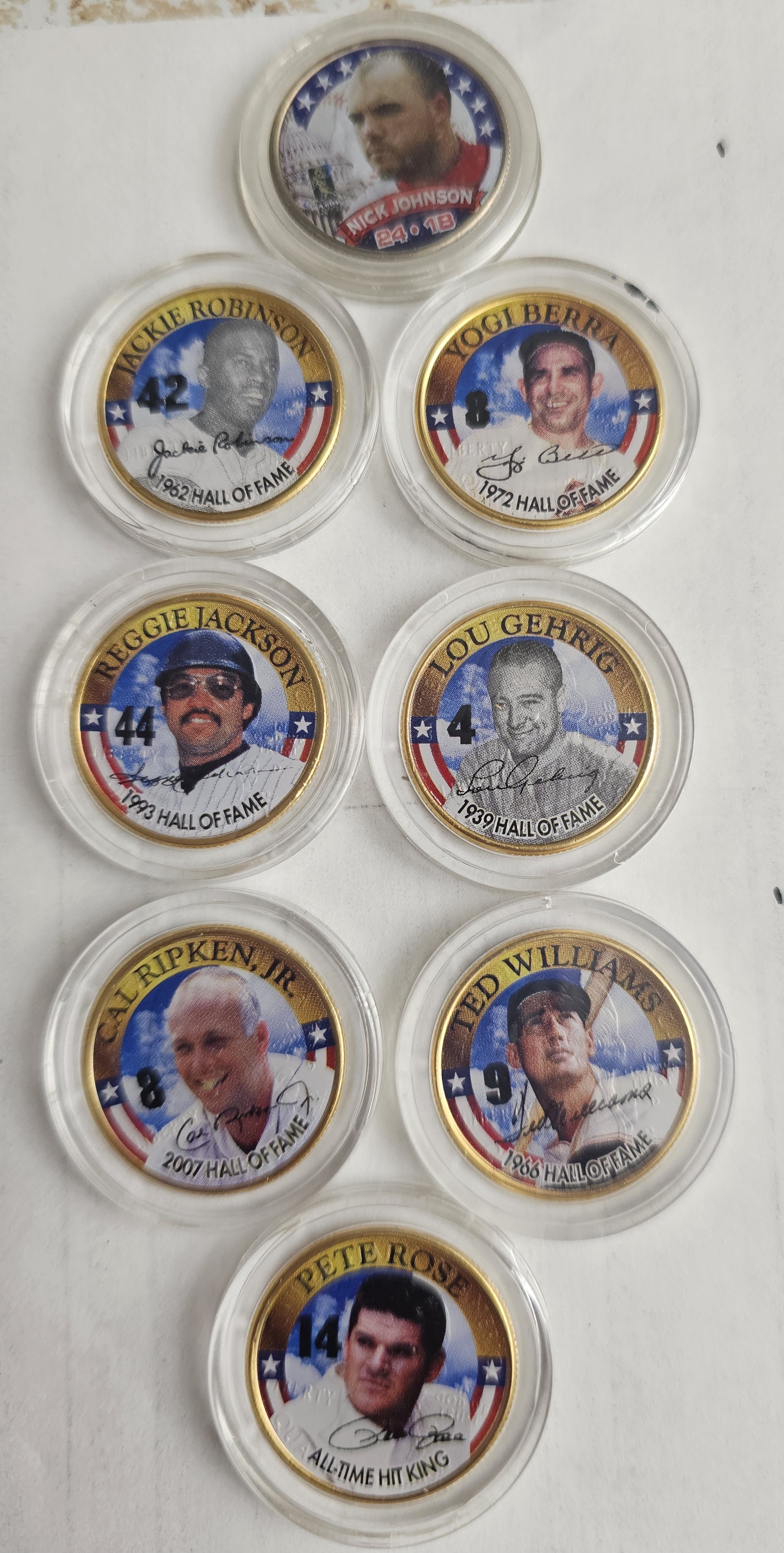 8 Colorized State Quarters with Famous Baseball Heroes