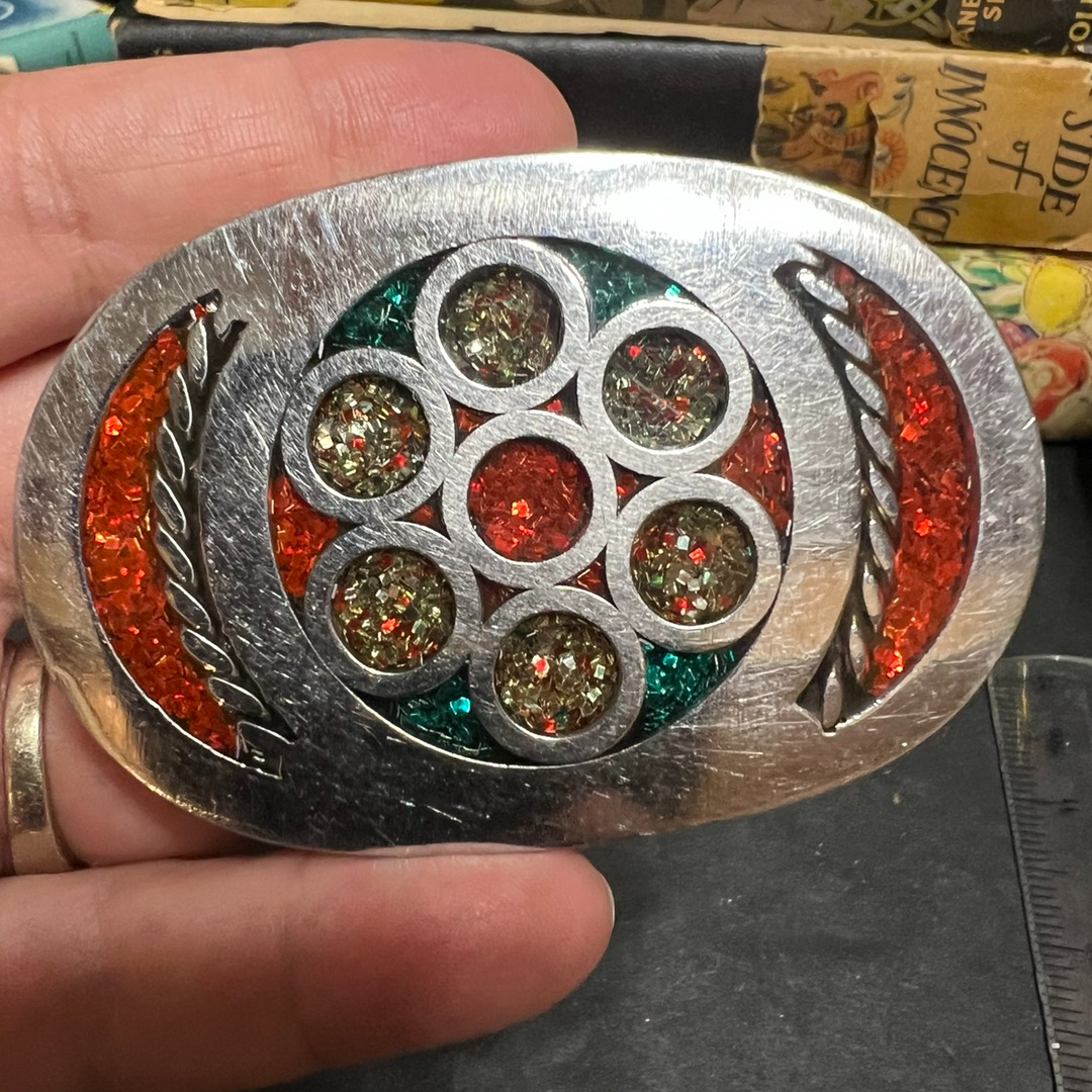 MARKDOWN! Sparkly Belt Buckle Handmade? ~3x2 display picture 1