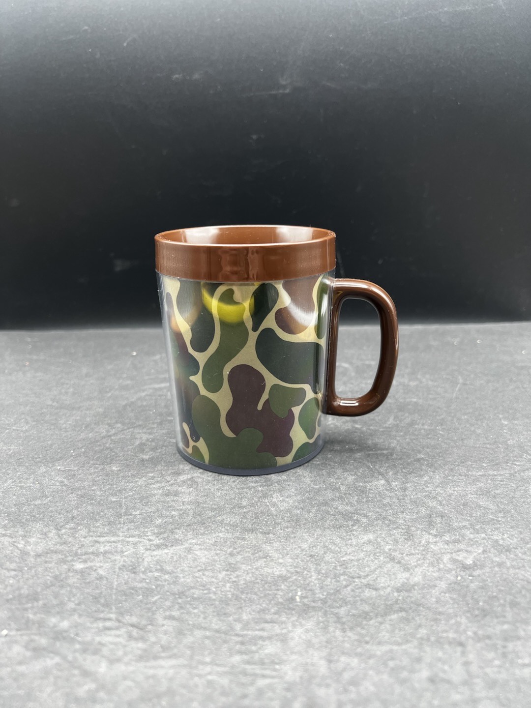 560A Vintage ThermoServ Insulated Coffee Cup Camouflage Designs Made In USA