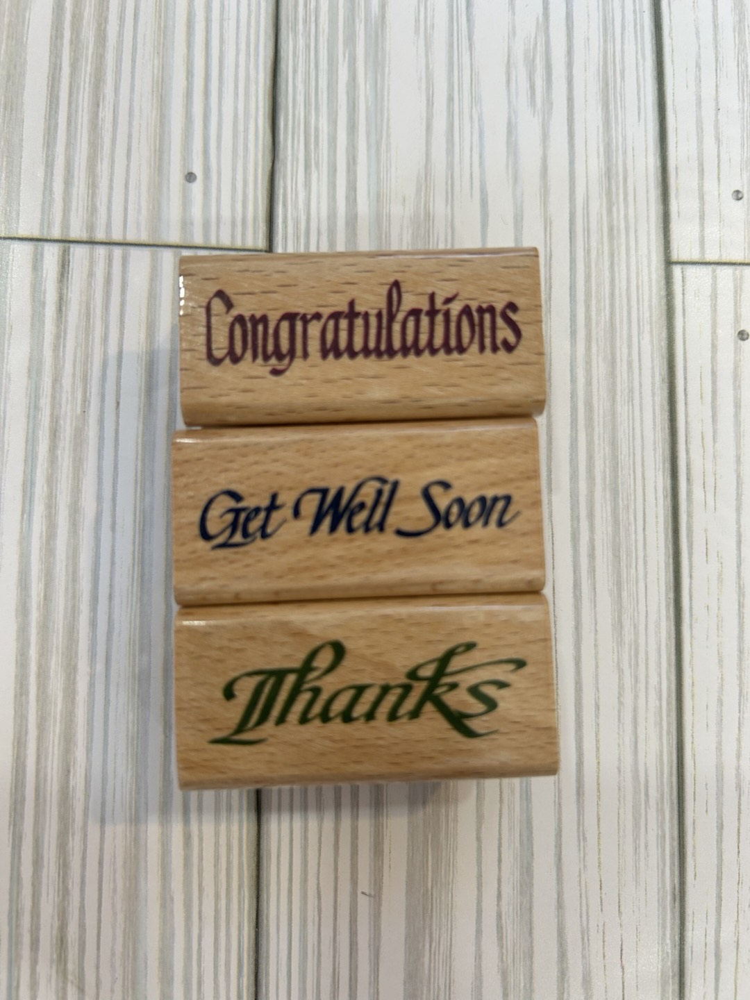 Set Of 3 Word Stamps