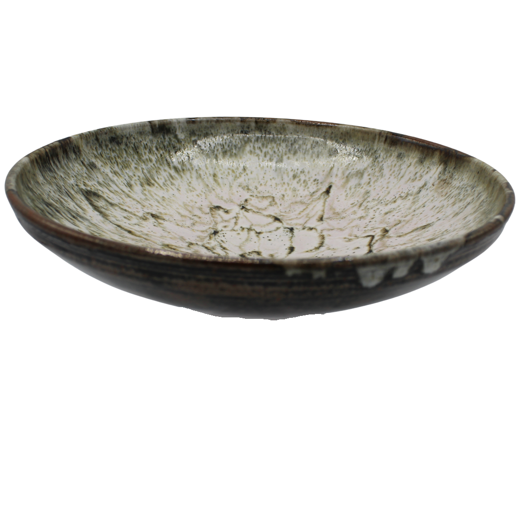 Vintage Studio Art Pottery Bowl Hand Thrown Drip Glaze Earth Tone MCM ...