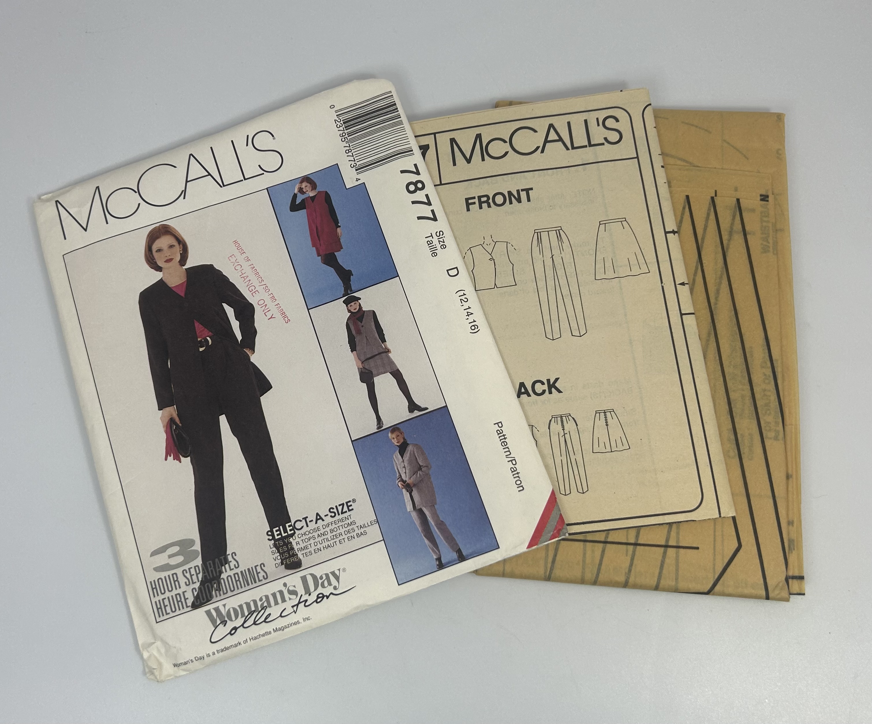 Vintage McCalls Sewing Pattern 7877 Size D (12,14,16) Misses Jacket ...